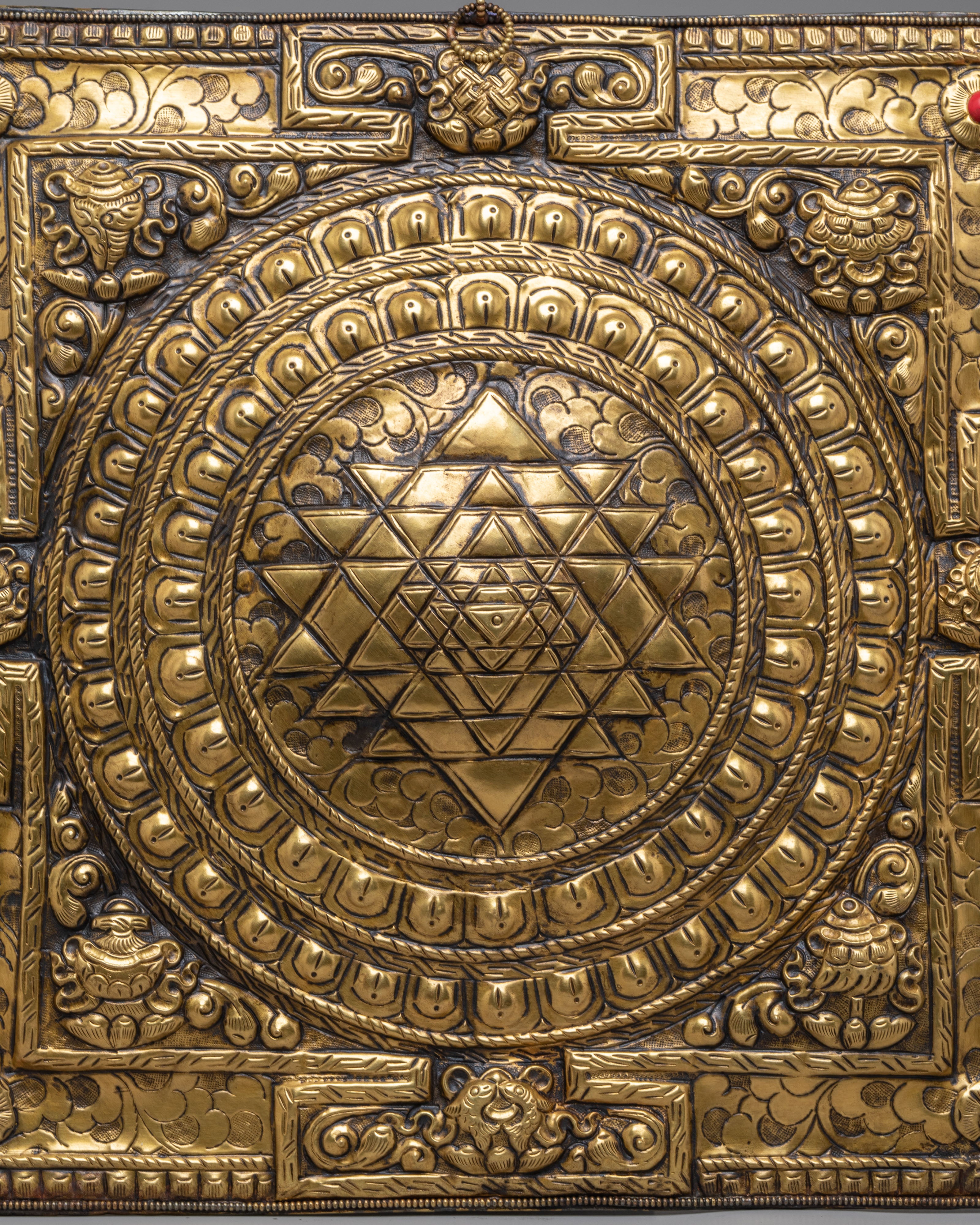 Tibetan Sri Yantra Wall Hanging | Sacred Artwork for Spiritual Blessings