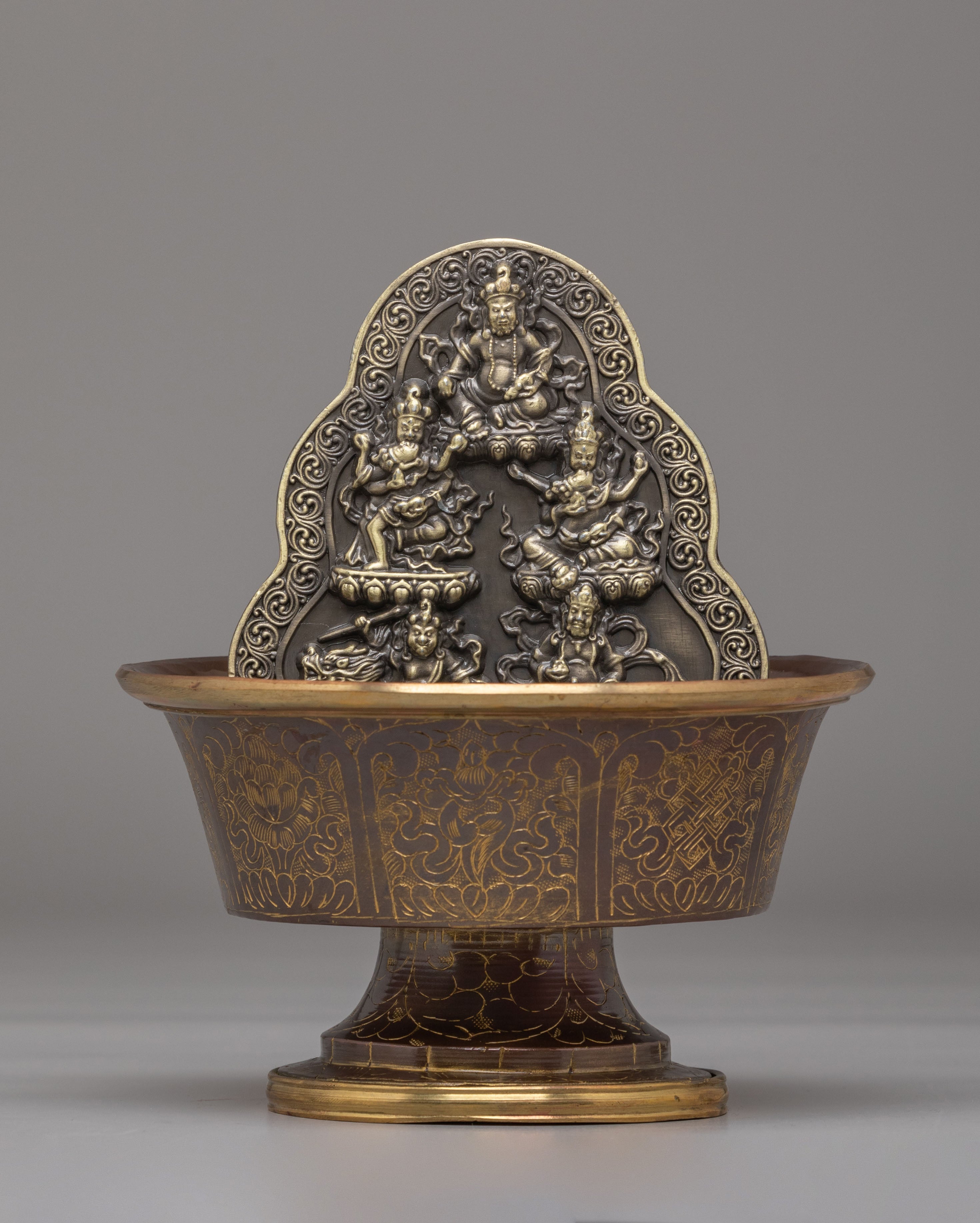 Handcrafted Dzambhala Offering Bowl | Buddhist Wealth Ritual Vessel