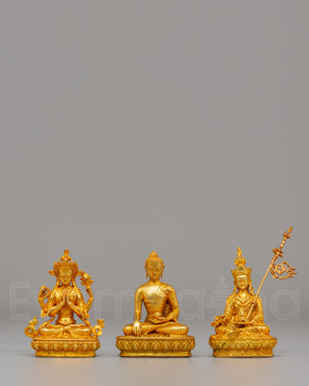 Sacred Buddha Dharma Sangha Statue 
