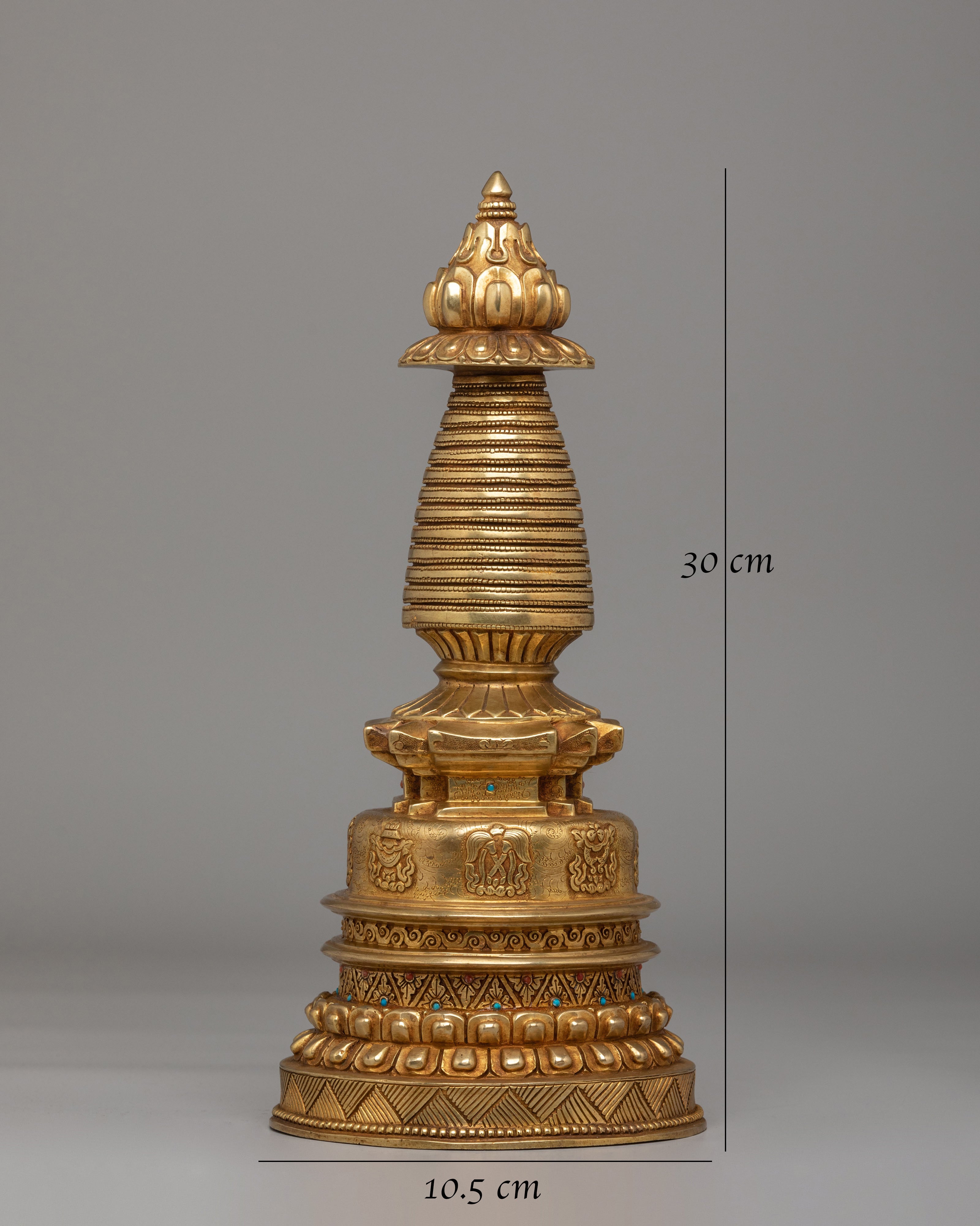 Ritual Kadampa Stupa | Gold Plated Buddhist Decor