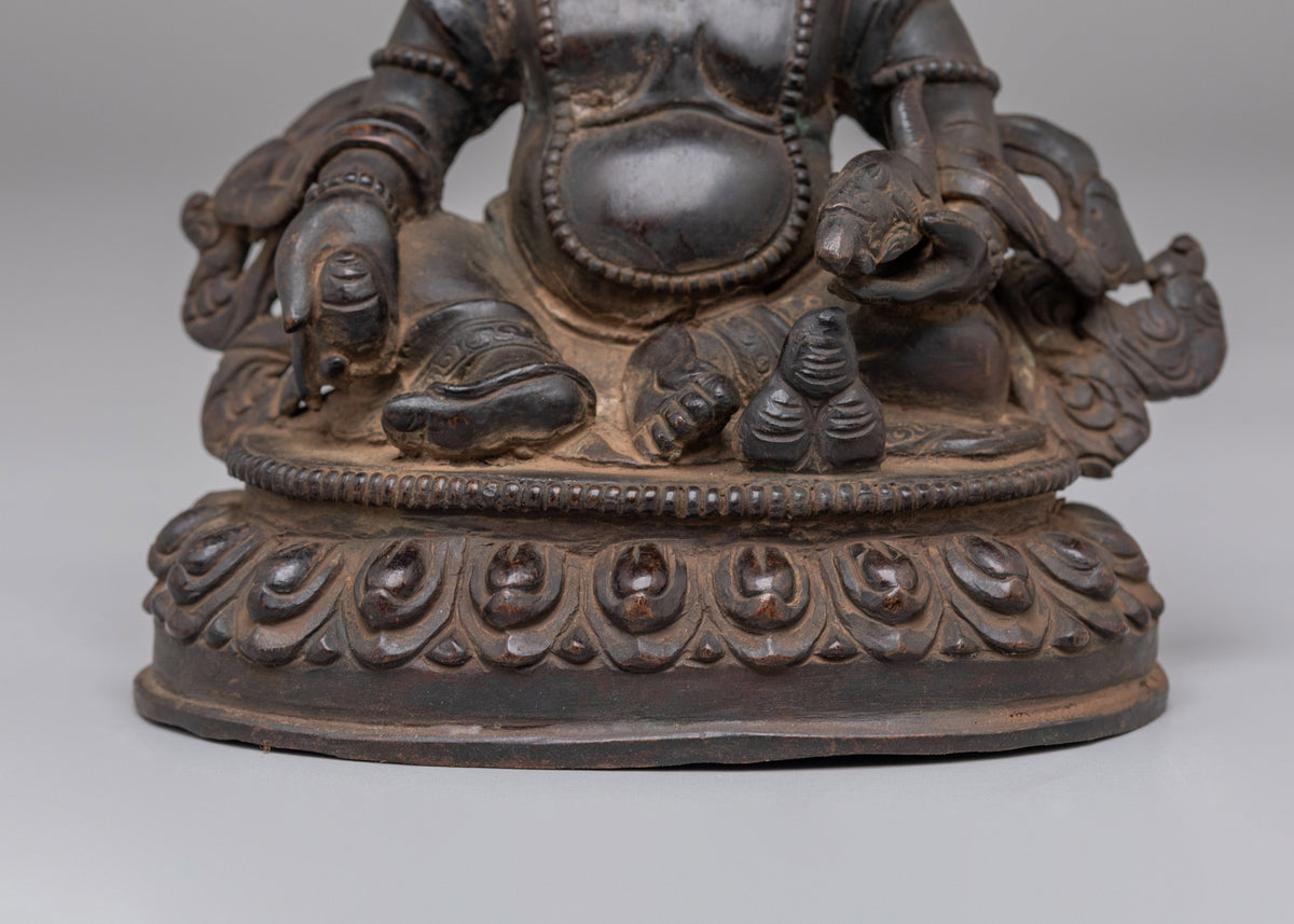 Ceremonial Dzambhala Wealth Deity Sculpture | Tibetan Buddhist Prosperity Figurine