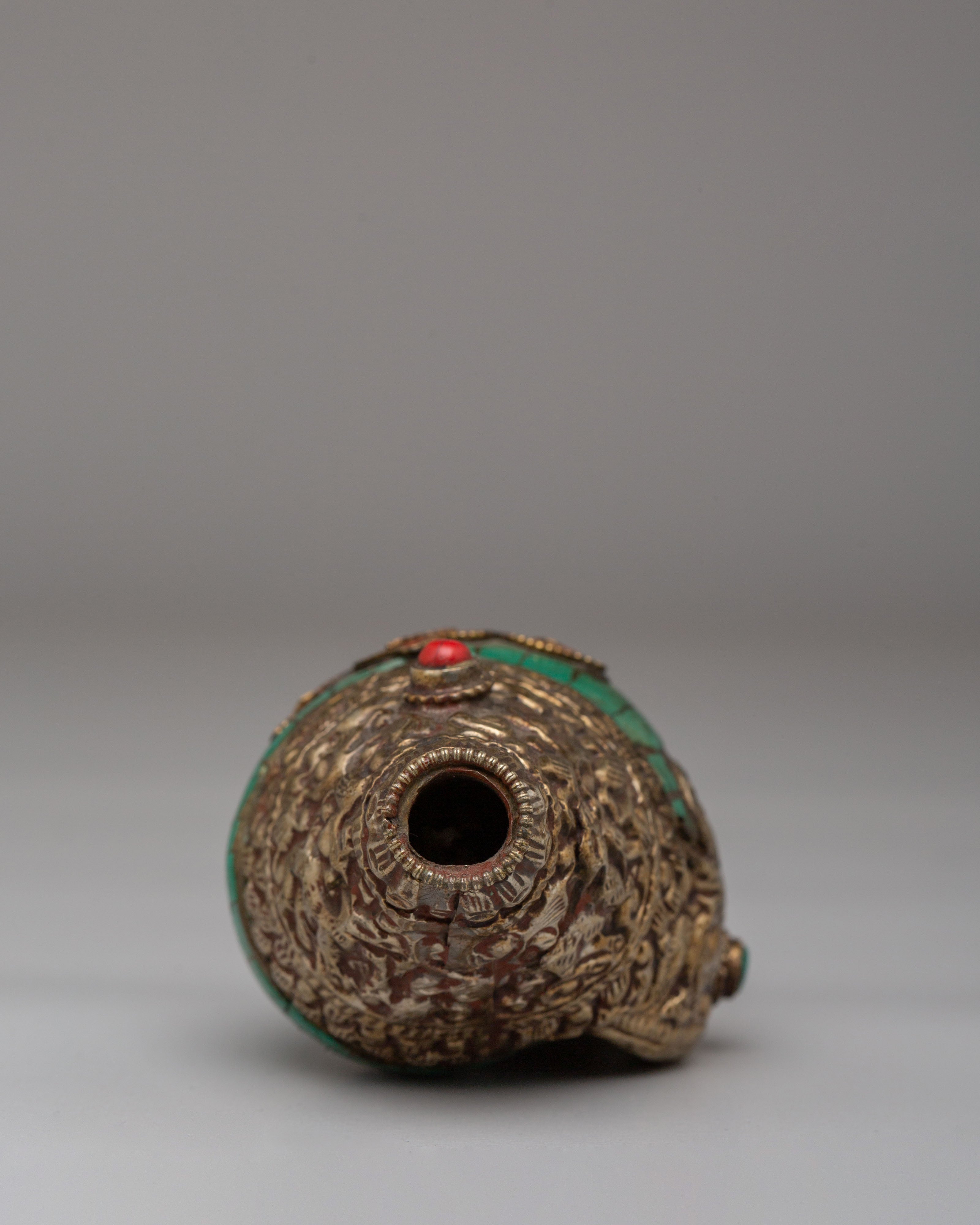 Handmade Conch for Buddhist Rituals | Tibetan Ritual Artifact