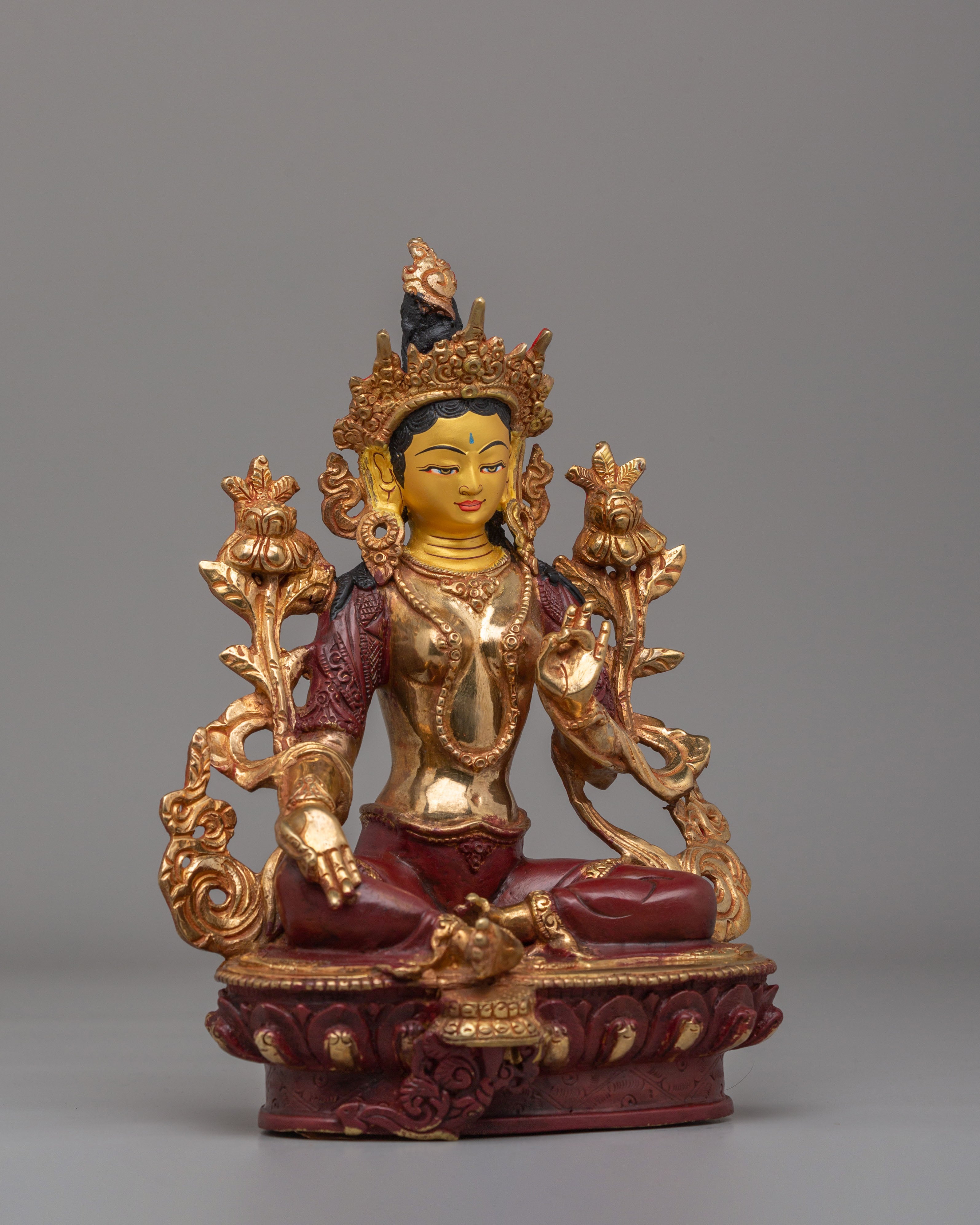 Sacred Traditional Green Tara Statue | Tibetan Buddhist Deity