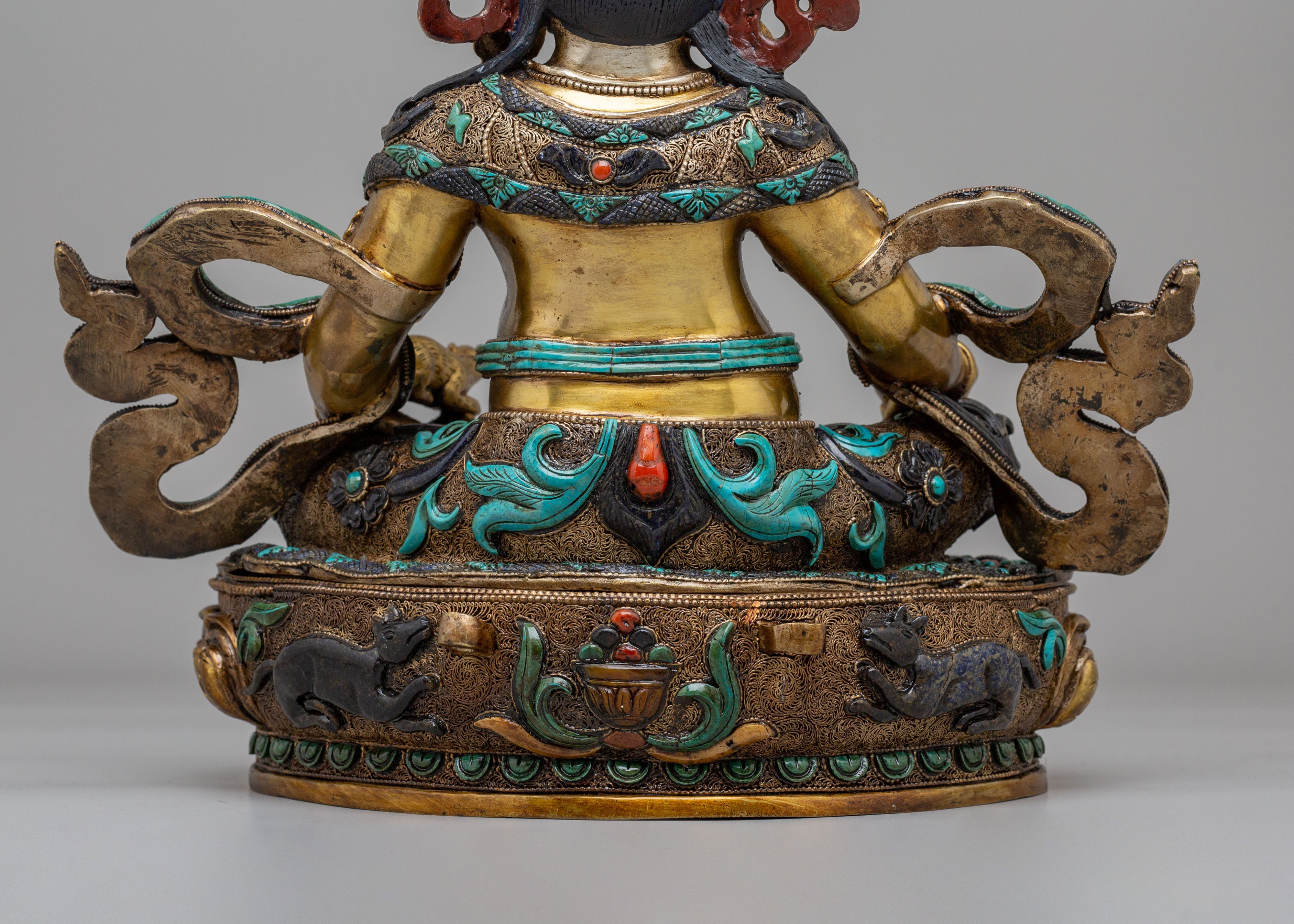 Tibetan Dzambhala Altar Statue | Prosperity and Meditation Shrine Decor
