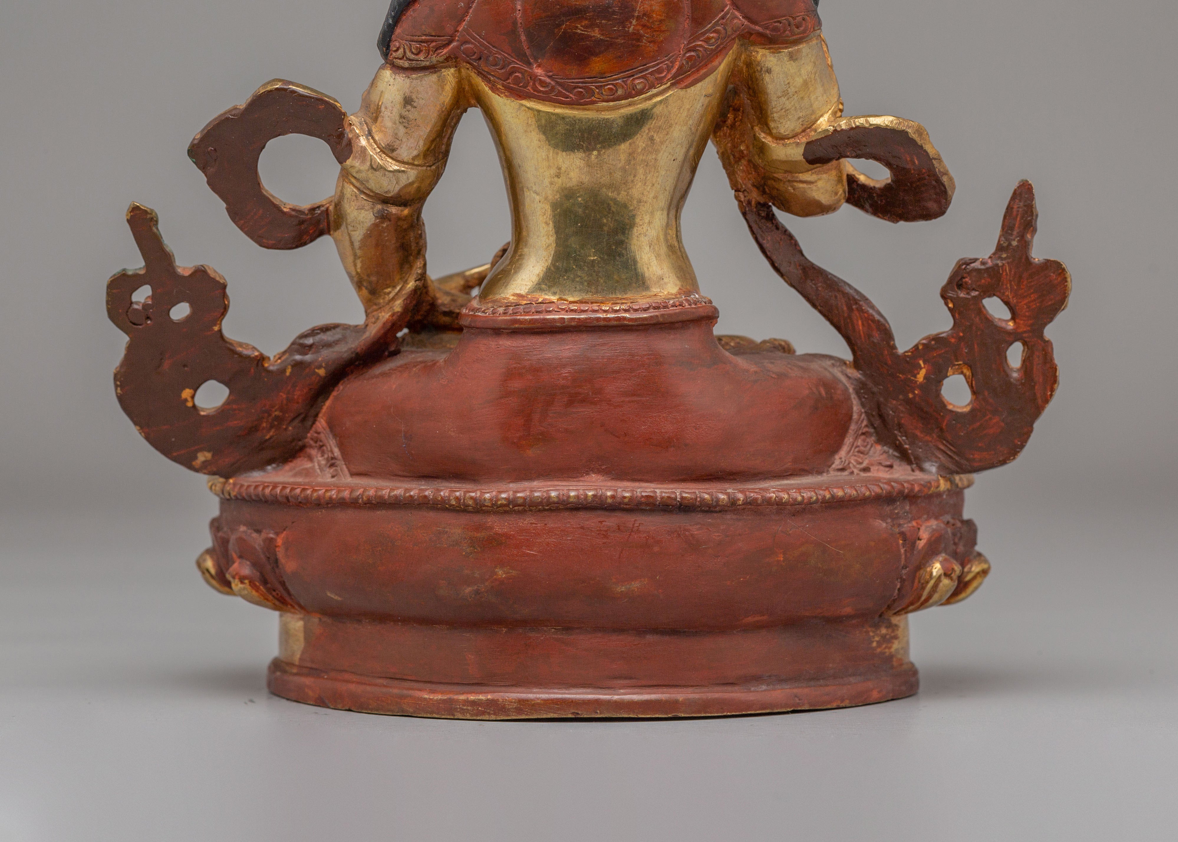 Divine Vajrasattva Statue | 24K Gold Plated Copper Vajrasattva