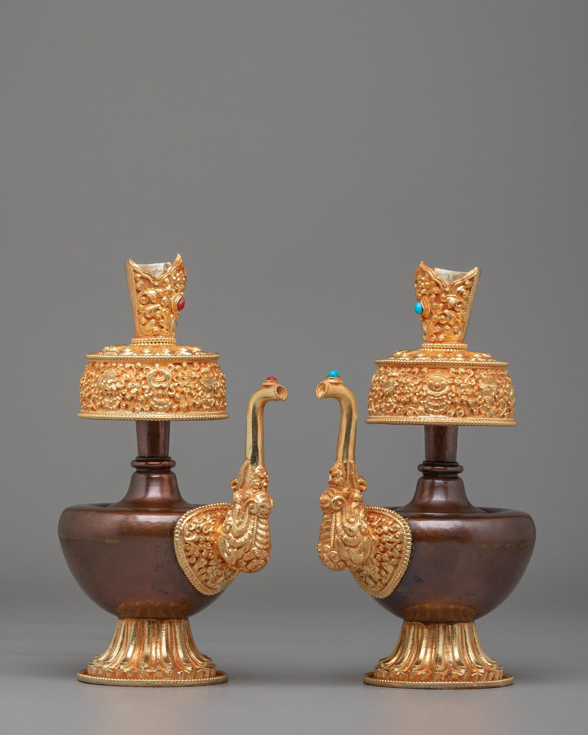 Handcrafted Tibetan Bhumba Offering Set | Ritual Water Vessels for Sacred Offerings