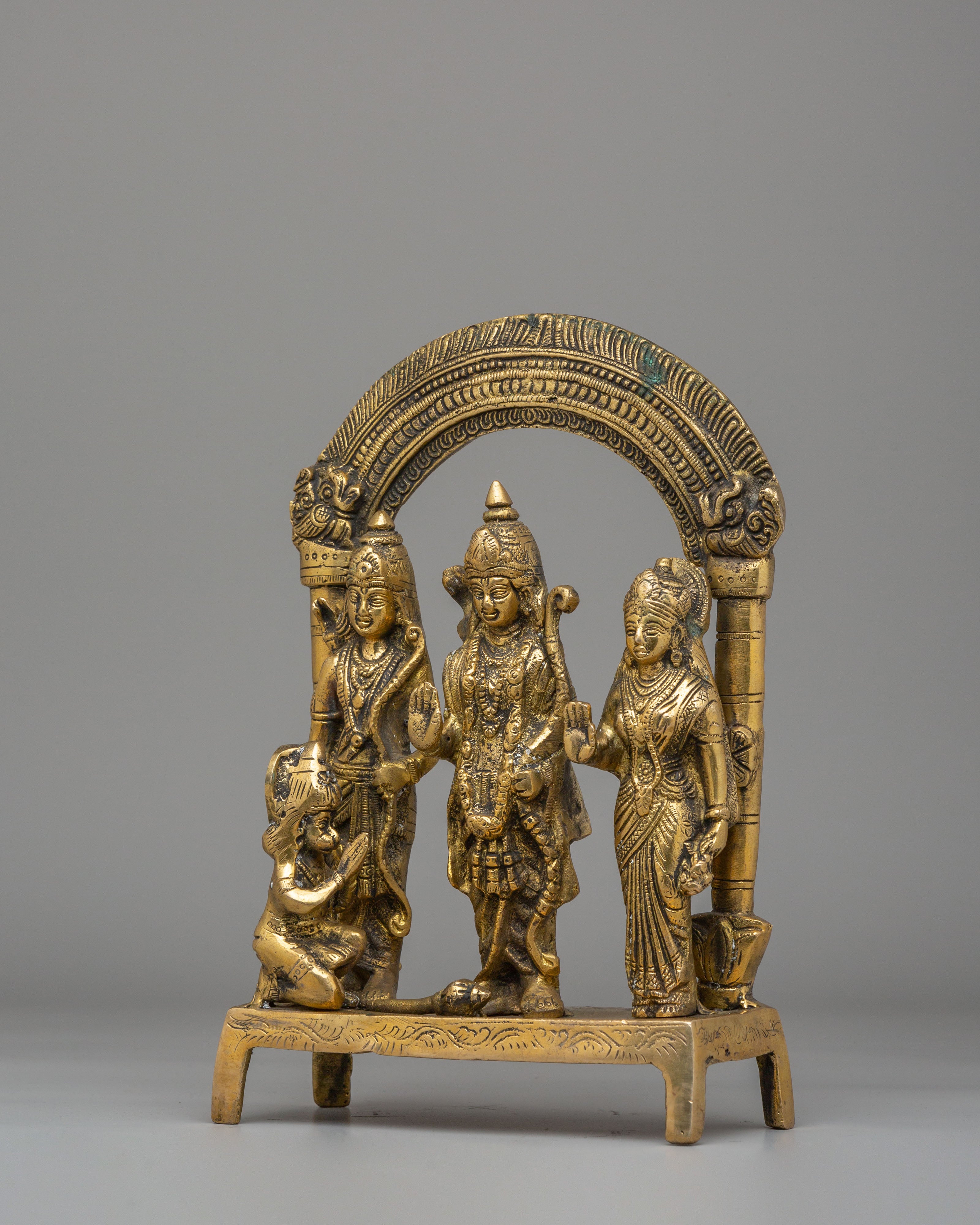 Handmade Divine Ram Darbar Sculpture | Brass Statue for Spiritual Home Decor