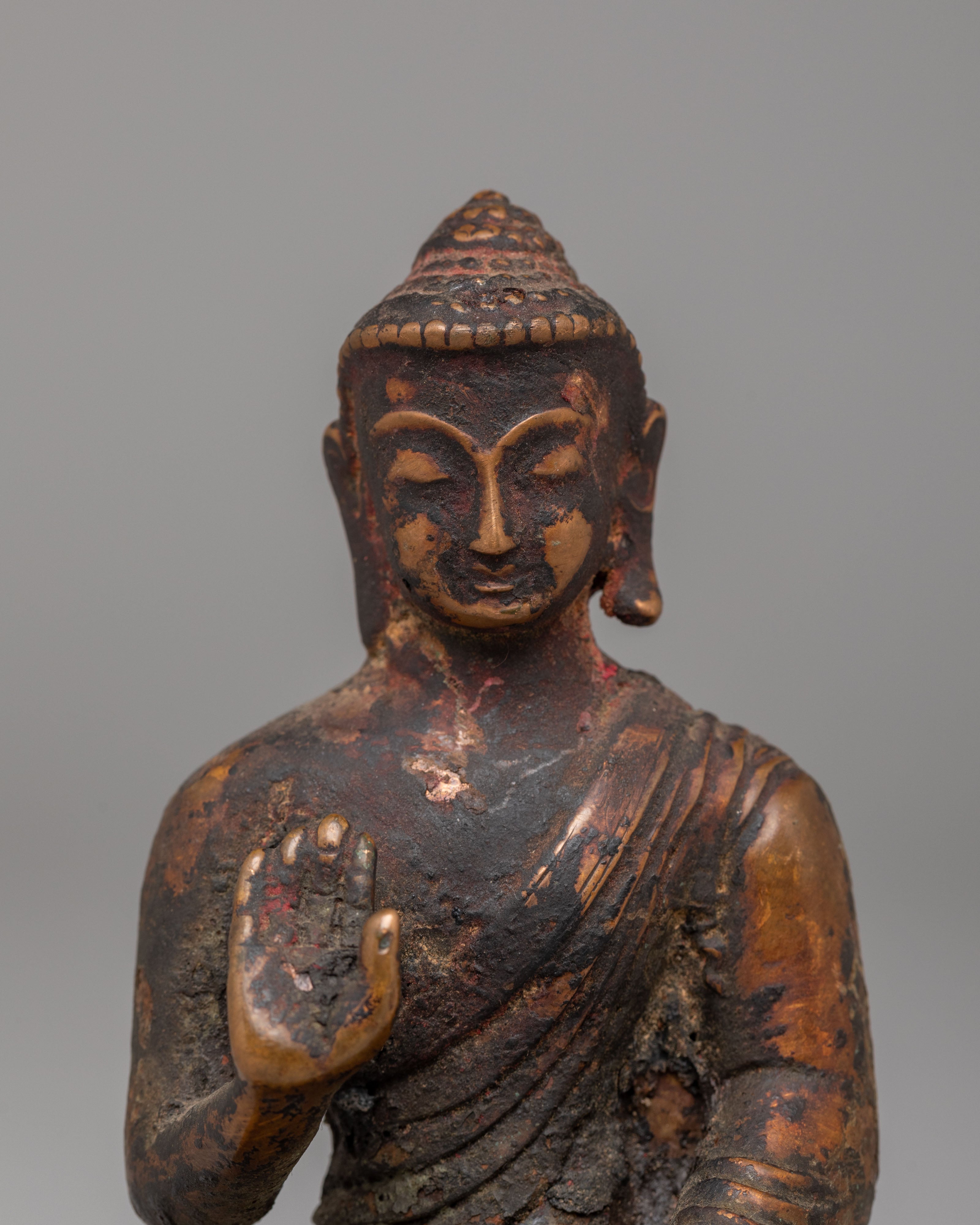 Spiritual Amoghasiddhi Sculpture | Handmade Buddhist Statue for Meditation