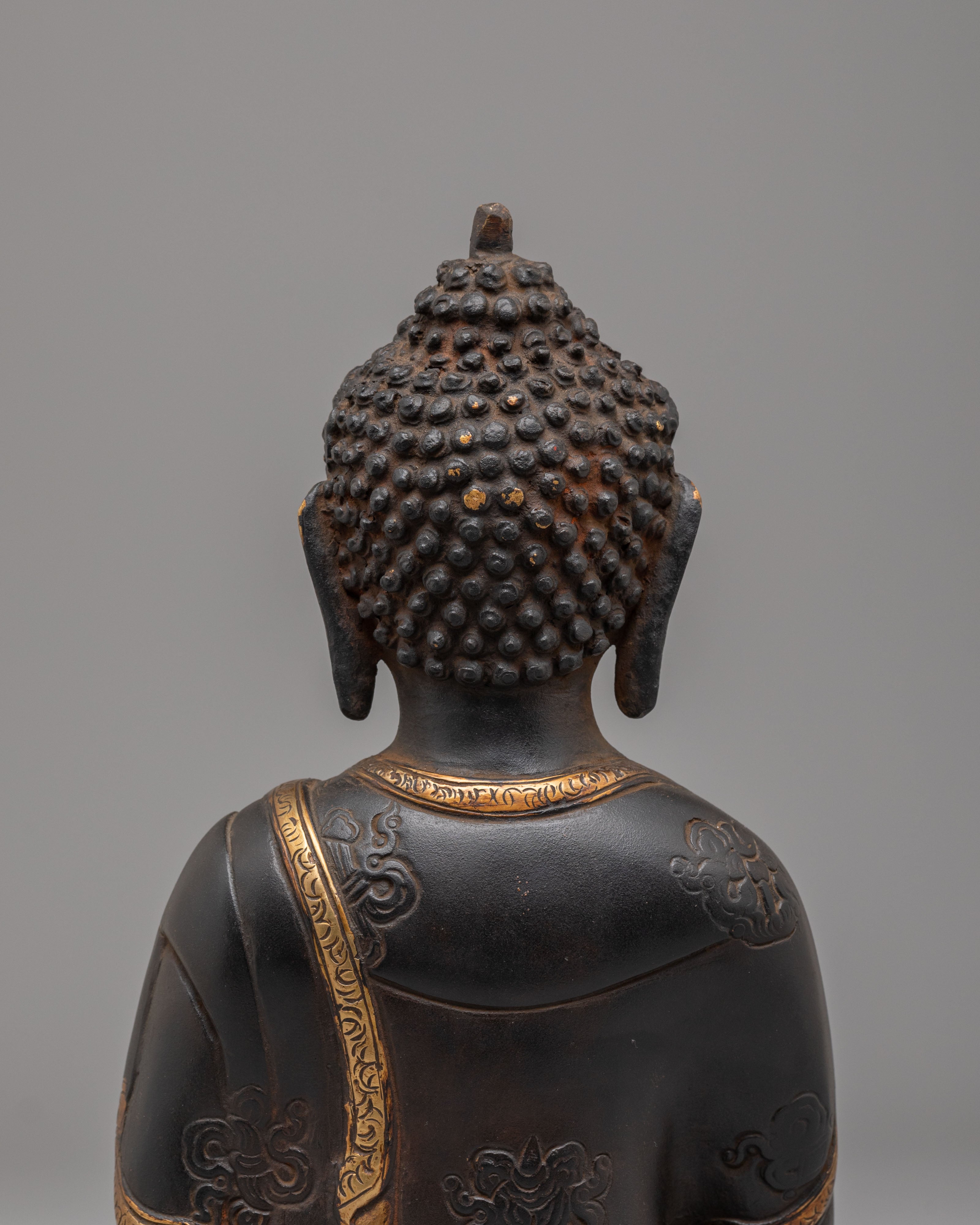 Peace Symbol Shakyamuni Buddha Statue | Handcrafted Copper Sculpture