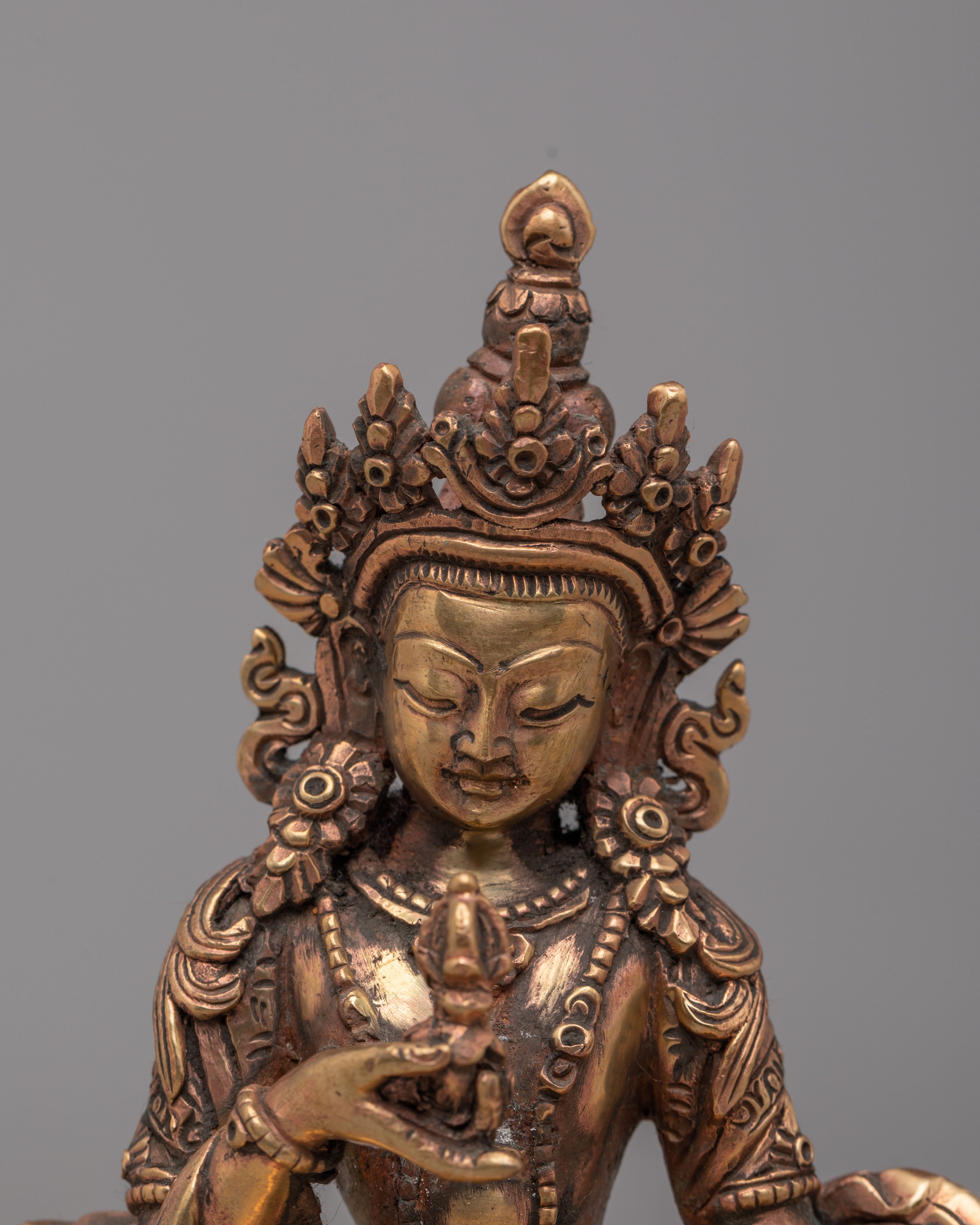 Tibetan Vajrasattva Deity Statue | Handcrafted Copper Art