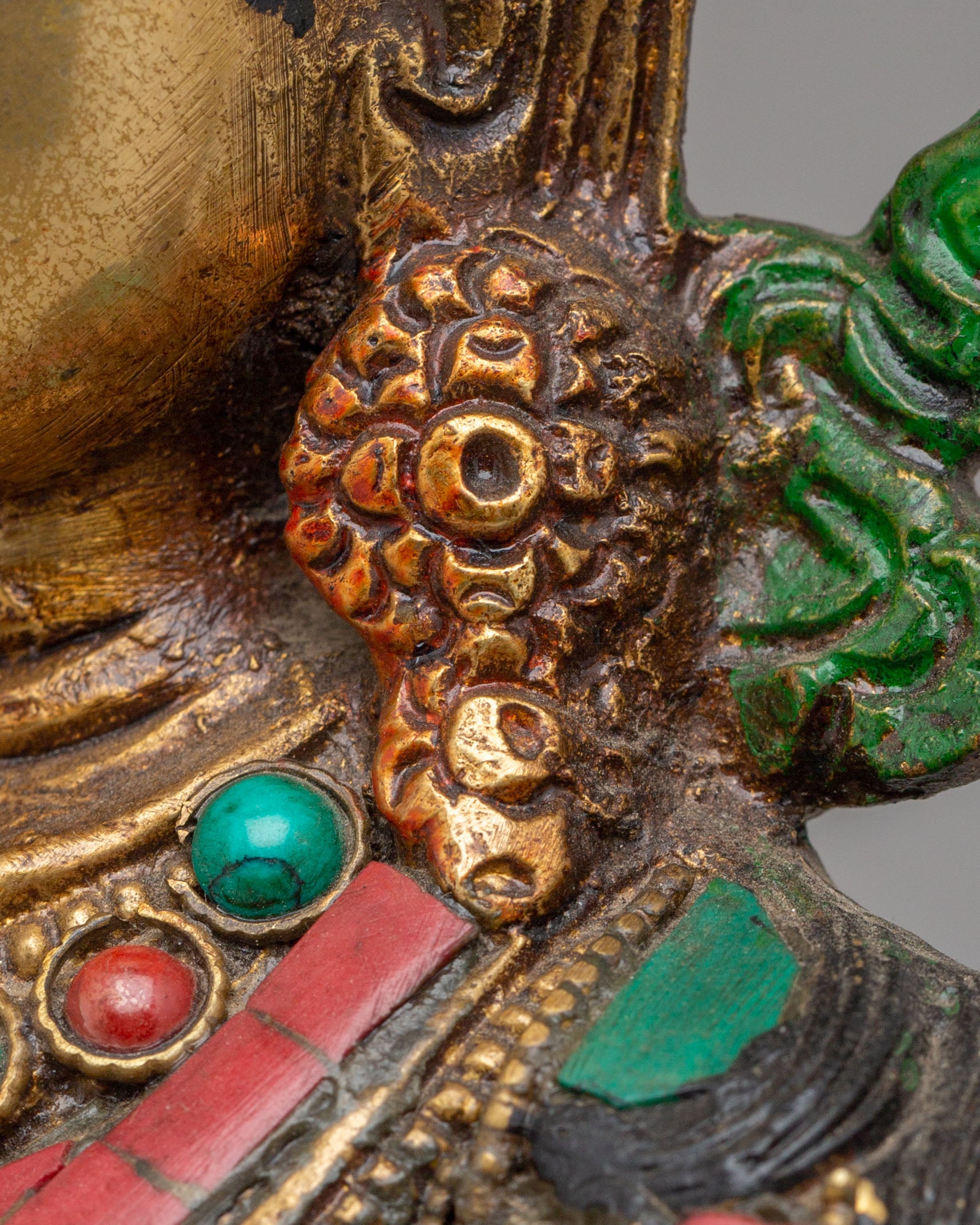 Ceremonial Green Tara Statue | Tibetan Artwork for Rituals