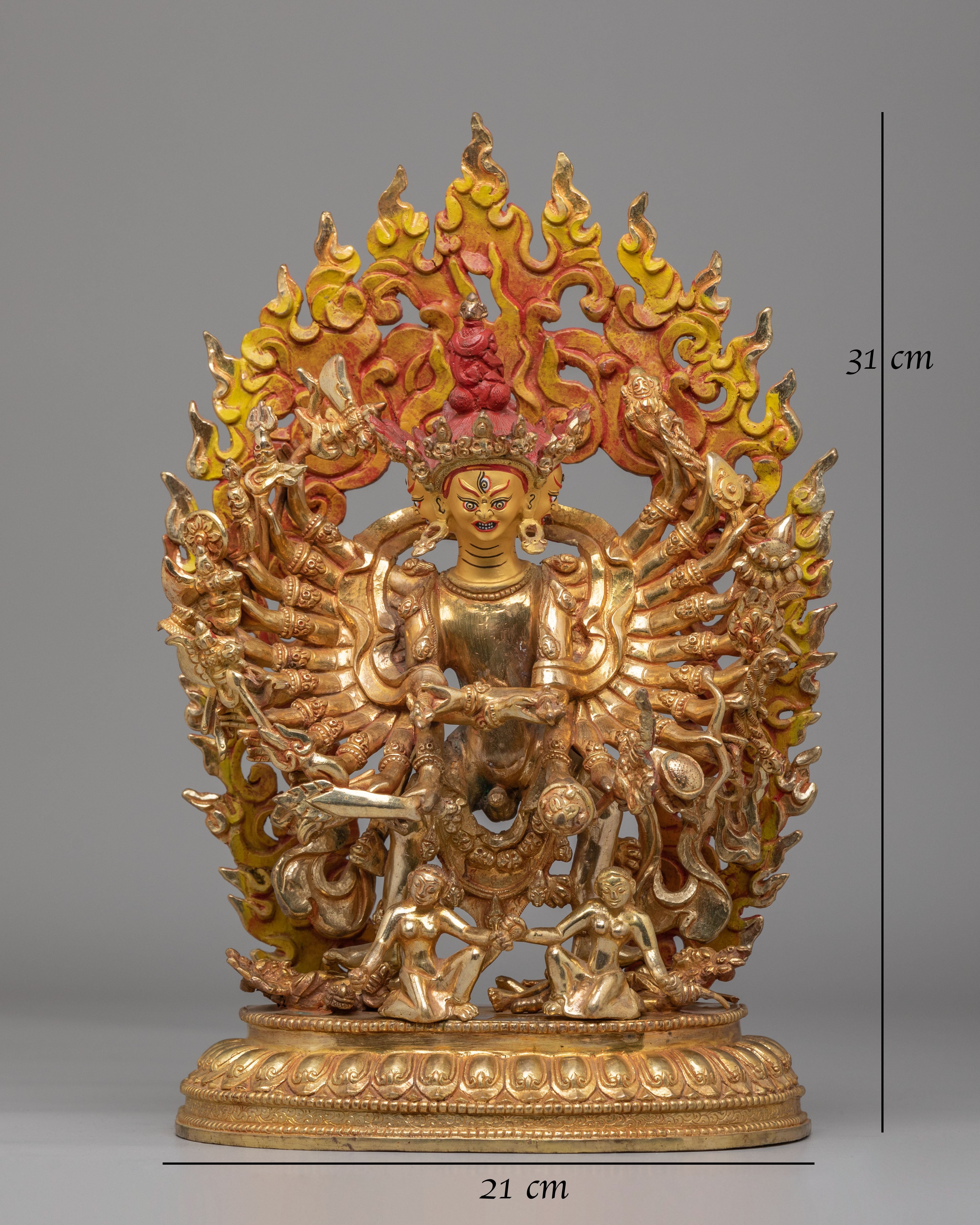 Hevajra Vajrayana Sculpture | 24K Gold Plated Buddhist Deity Statue