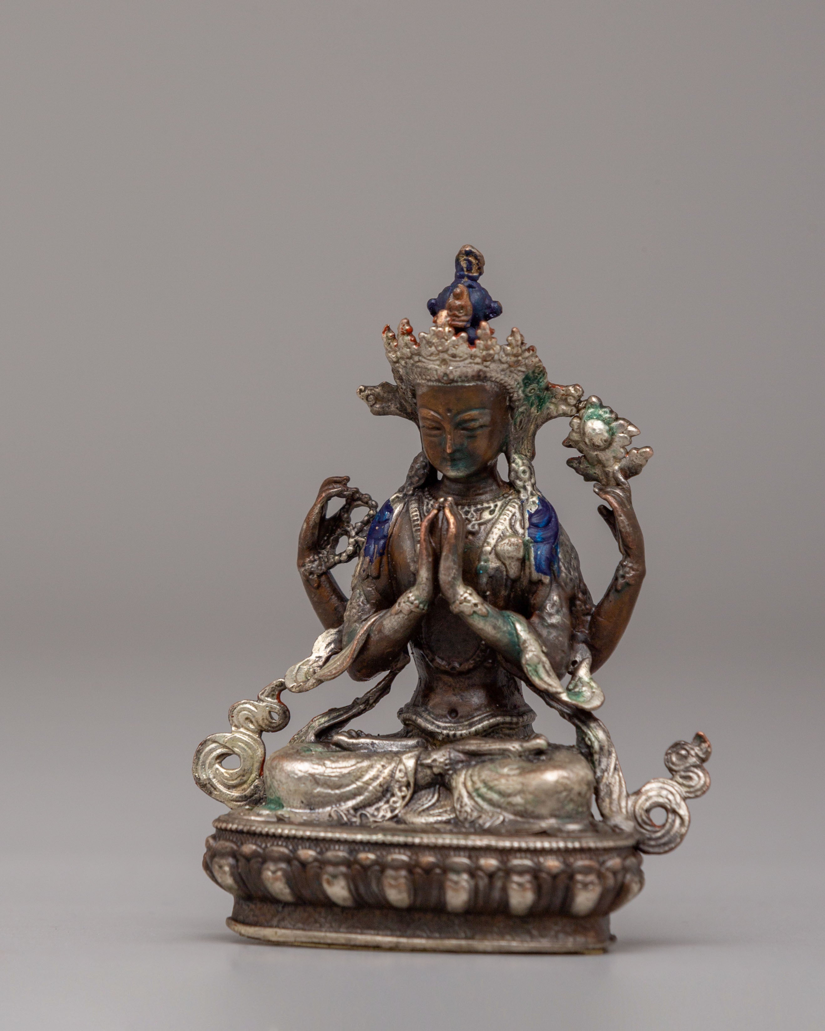 Himalayan Chenrezig Avalokiteshvara Statue | Sacred Tibetan Bodhisattva Artwork