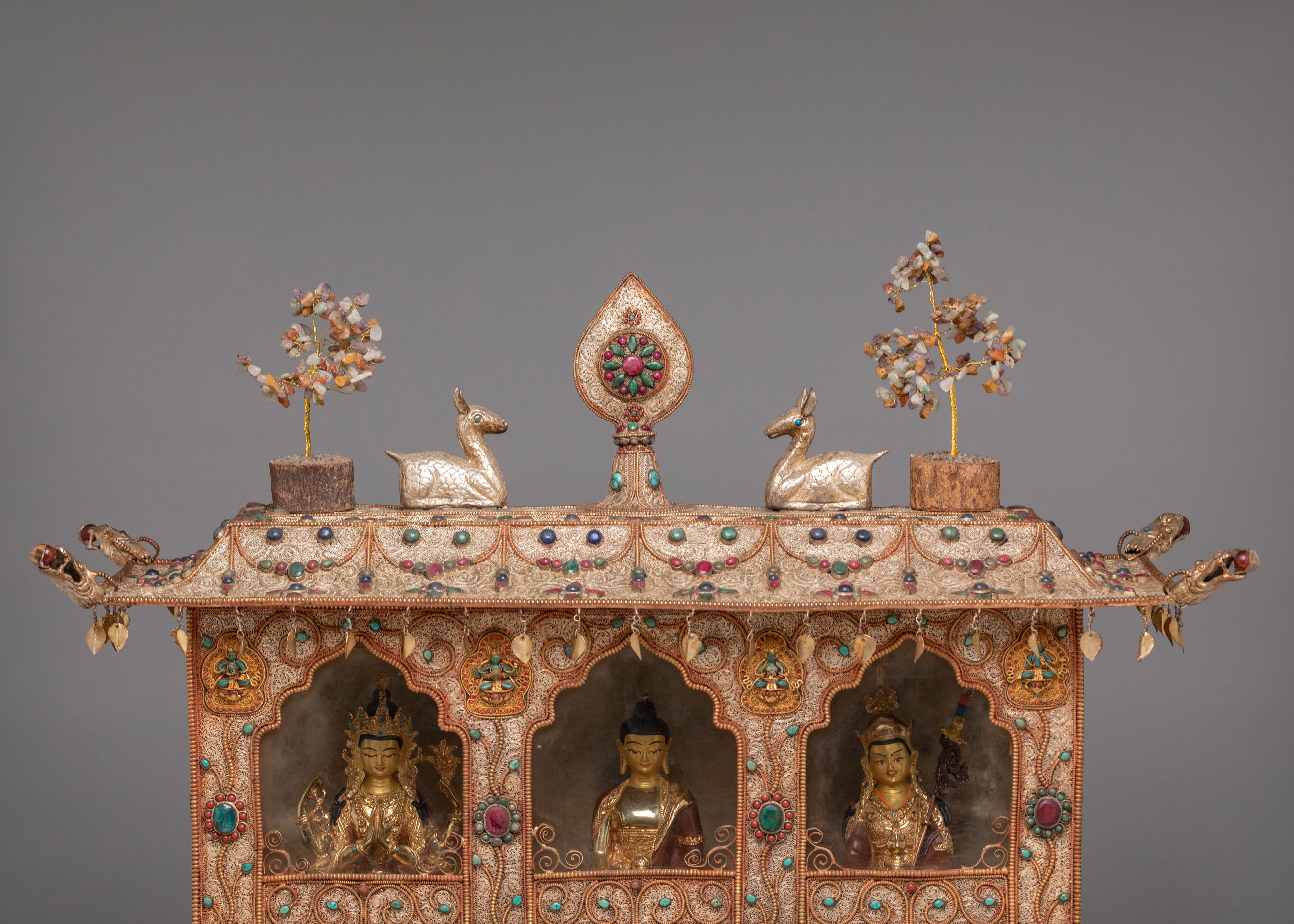 Handmade Altar Box With Statue | Tibetan Shrine for Meditation & Spiritual Practice