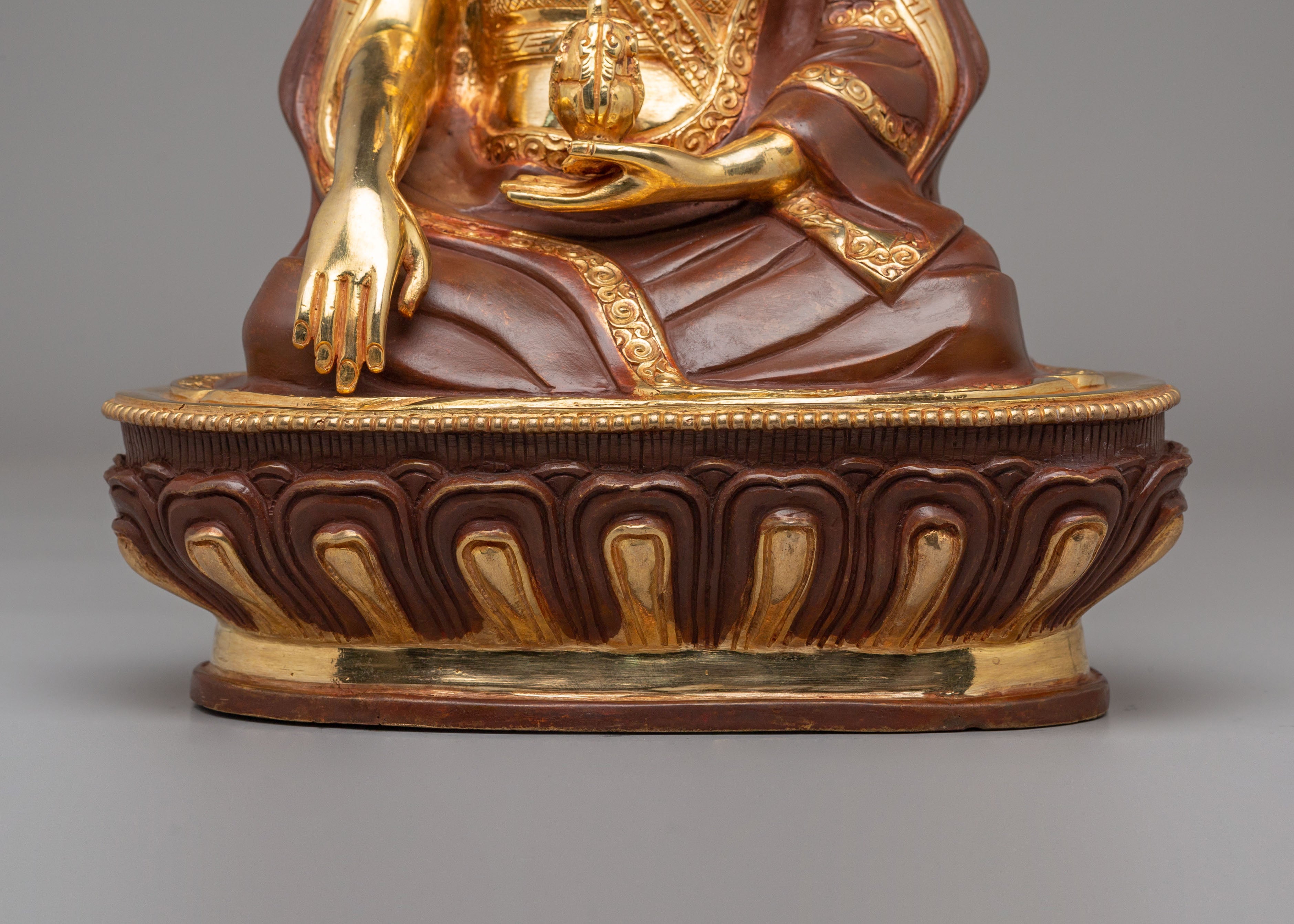 Vajrayana Guru Shapdum Statue | Handcrafted Tibetan Buddhist Master Figure