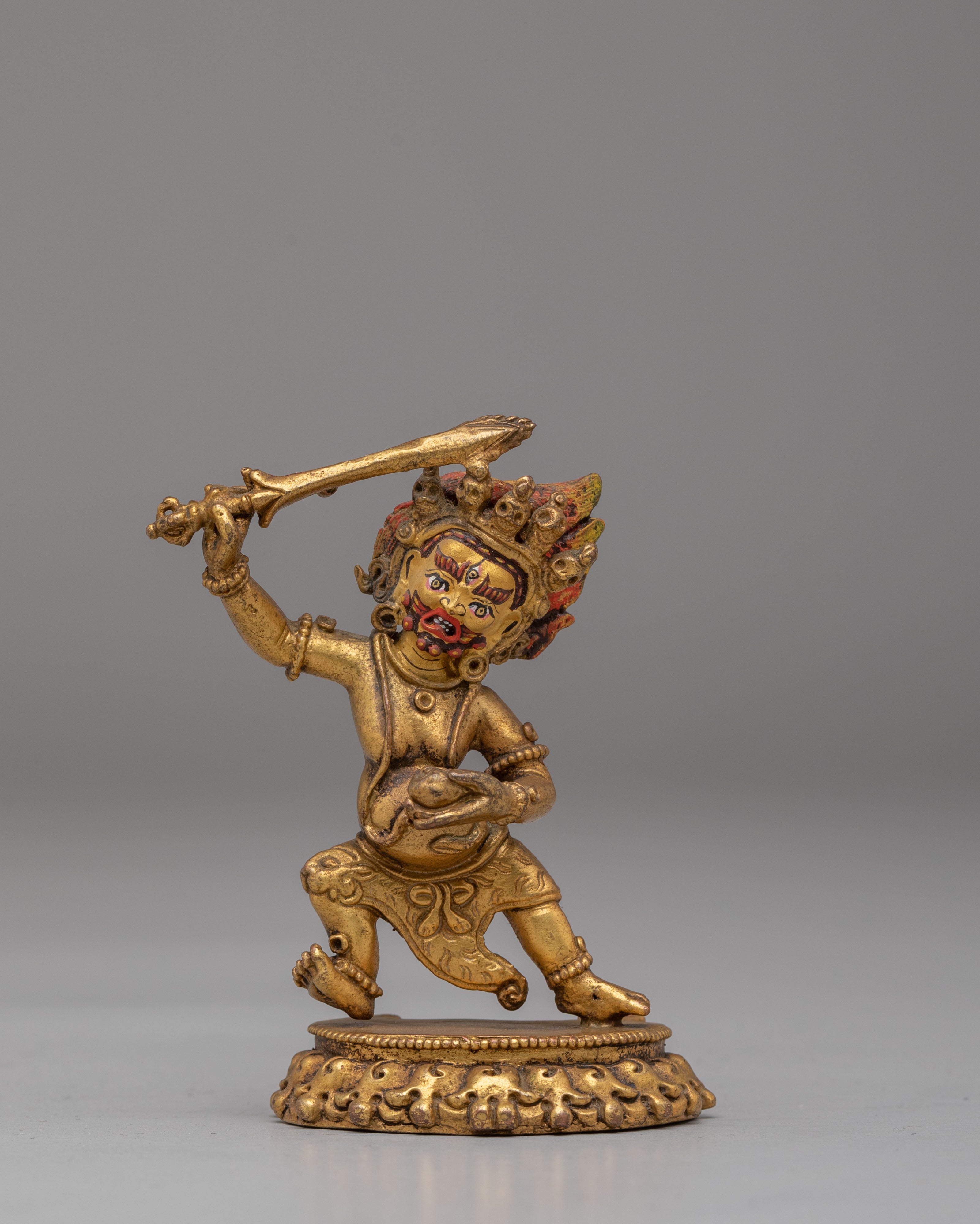 Sacred Tibetan Khadgapani Sculpture | Buddhist Guardian Figurine