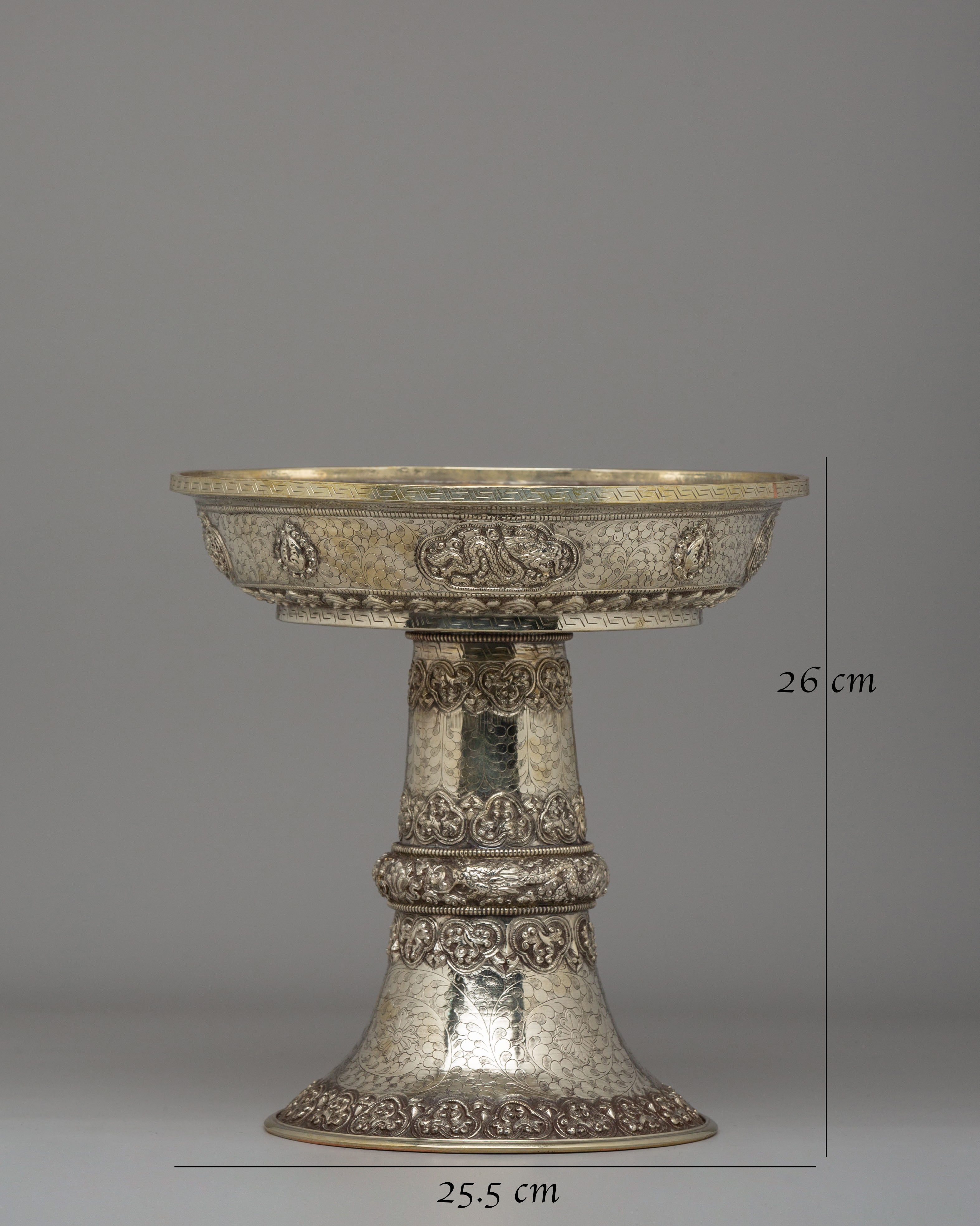 Silver Offering Plate | Handcrafted Ritual Plate for Puja