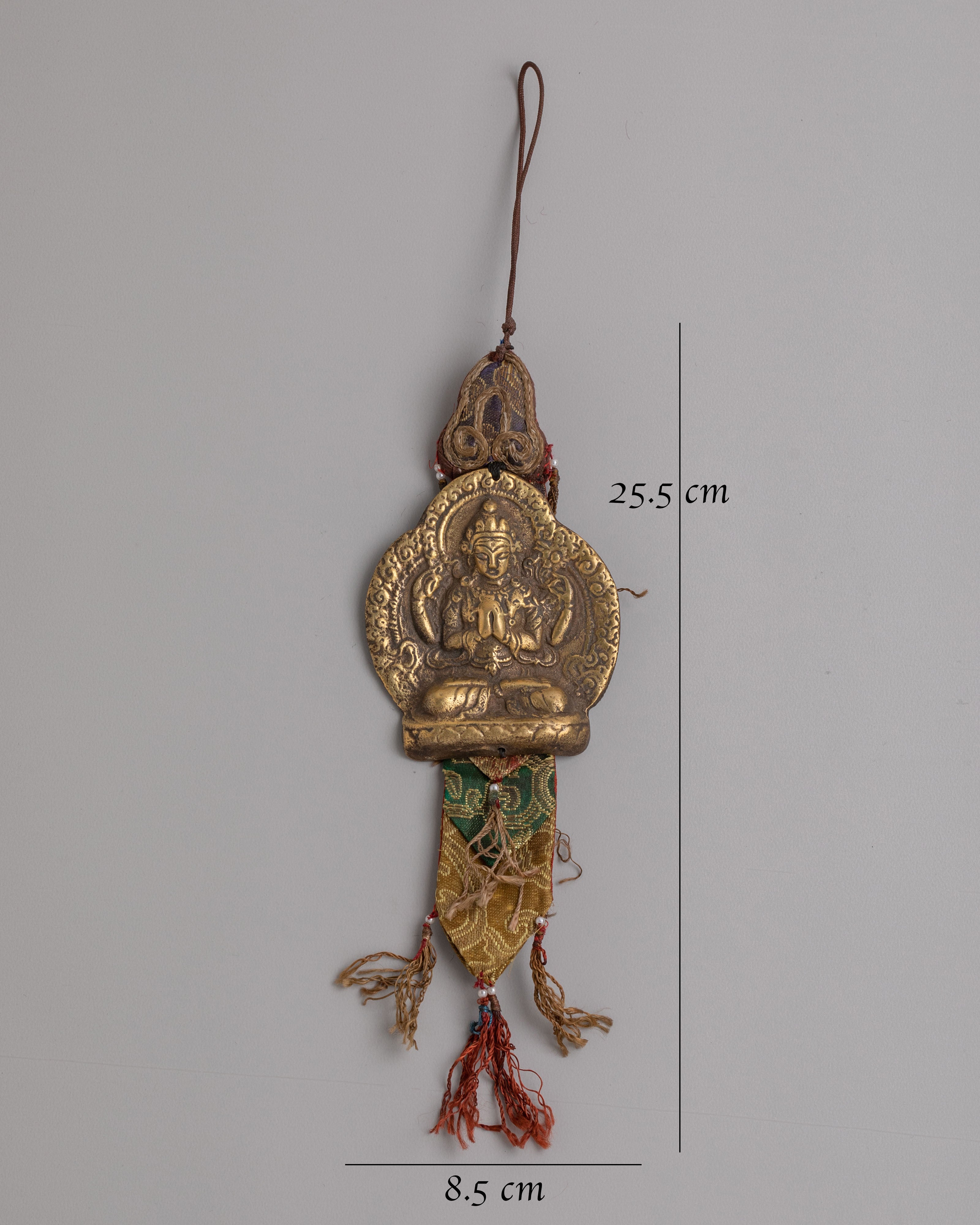 Chenrezig Wall Hanging | Tibetan Brass Buddhist Ornament