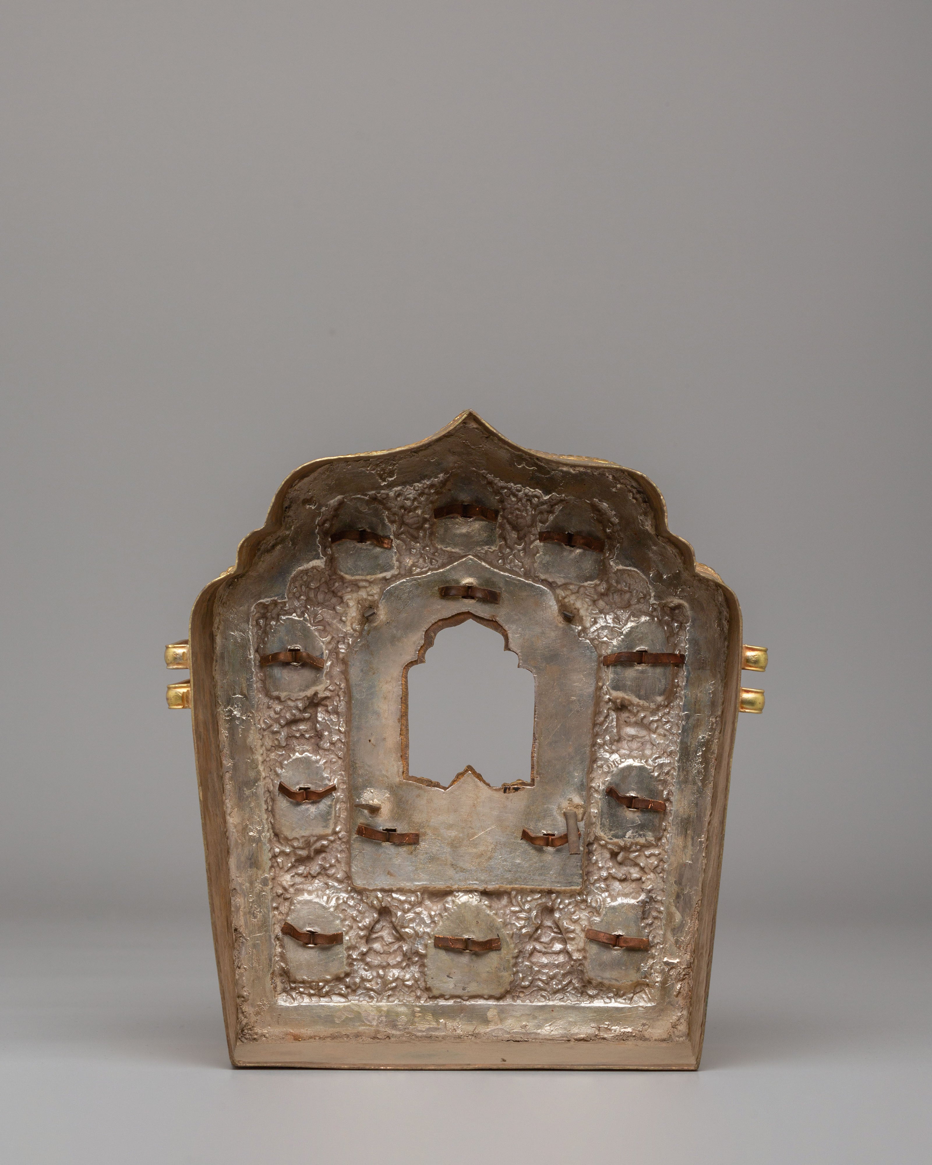 Deities Carved Ghau Box | Himalayan Amulet Box