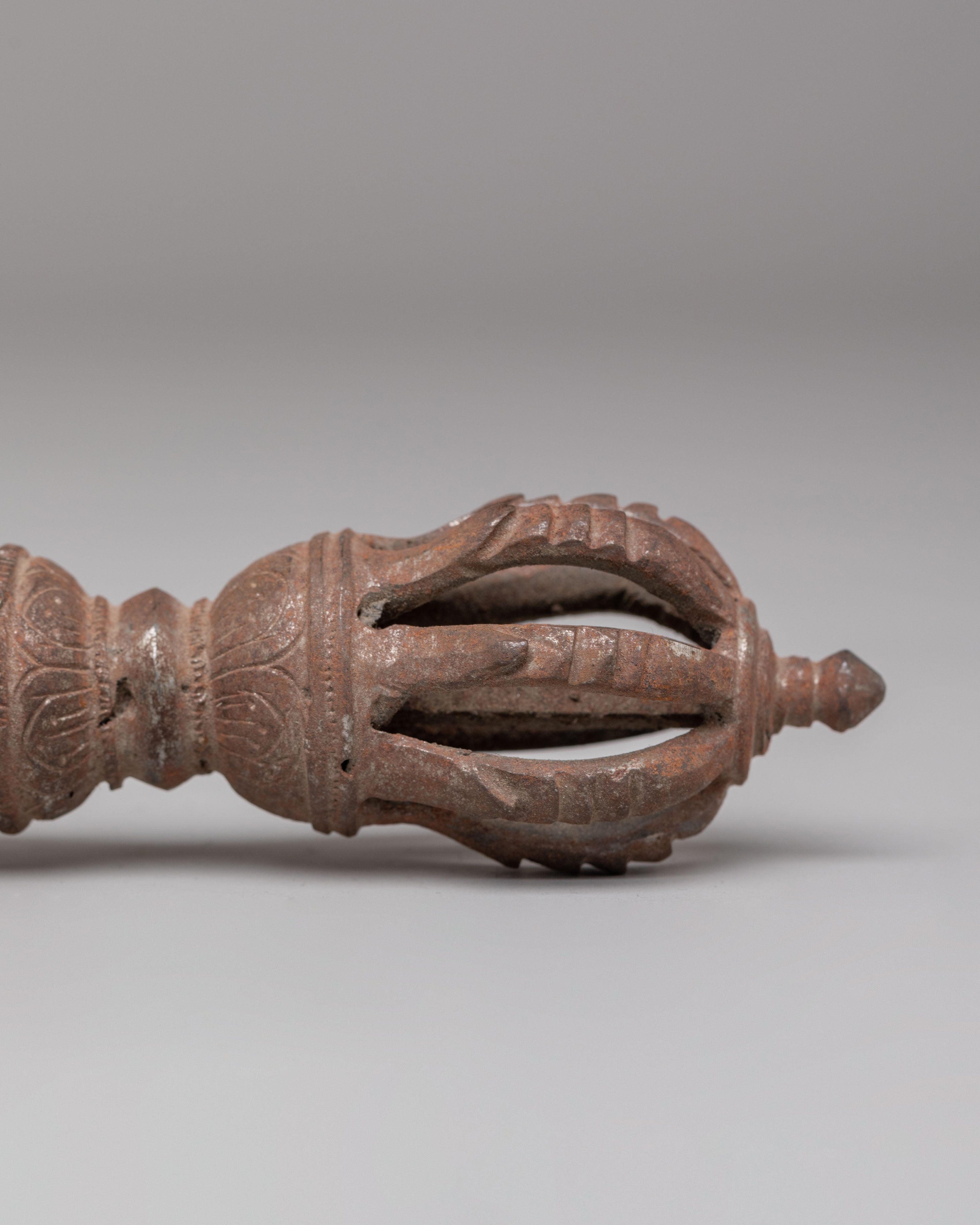 Buddhist Ritual Vajra Dorje | Iron Thunderbolt Scepter | Sacred Altar Tool
