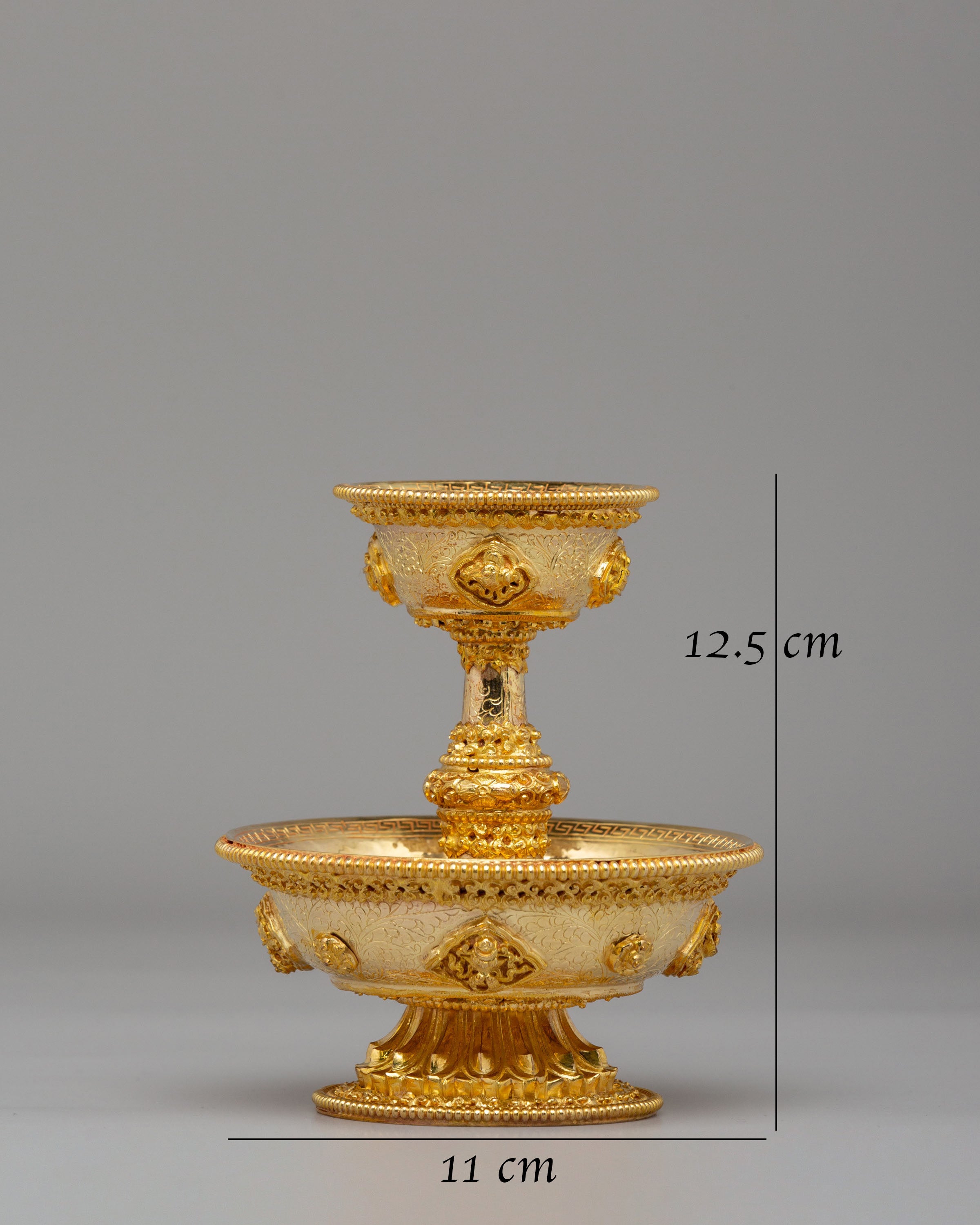 Handmade Serkyem Set | Tibetan Serkyem Offering Bowls