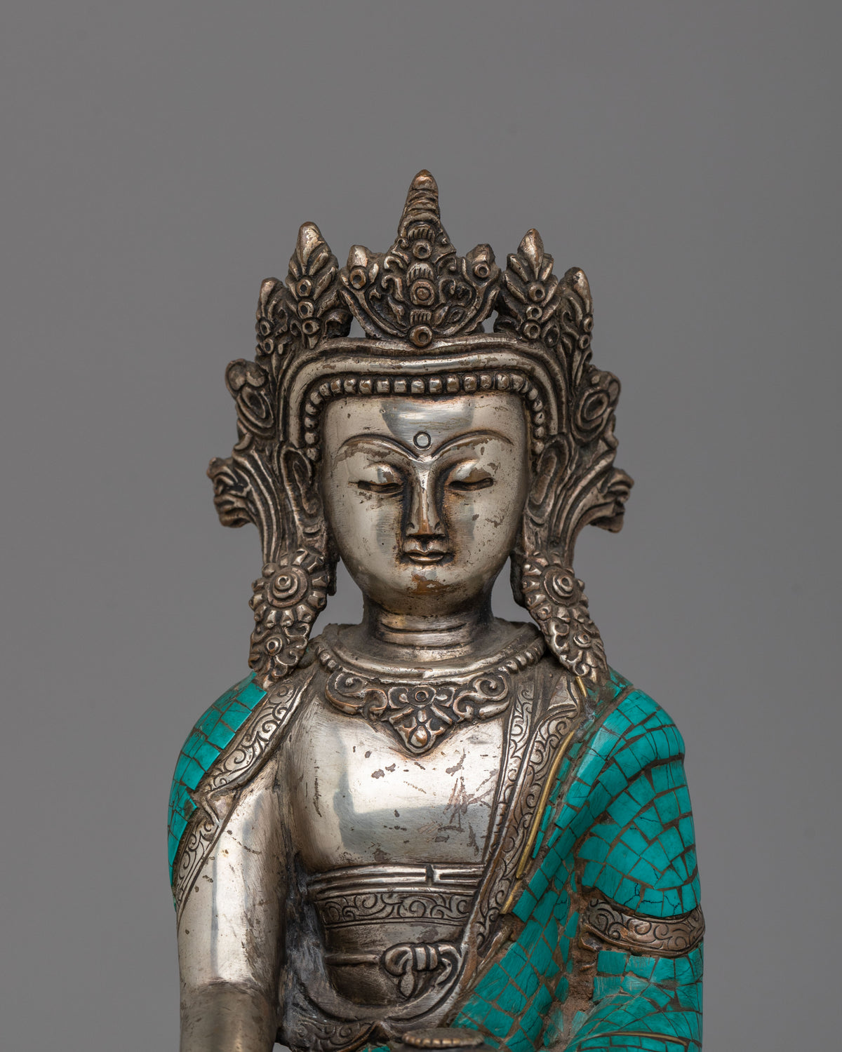 Crown Shakyamuni Buddha Altar Statue | Buddhist Altar Decor