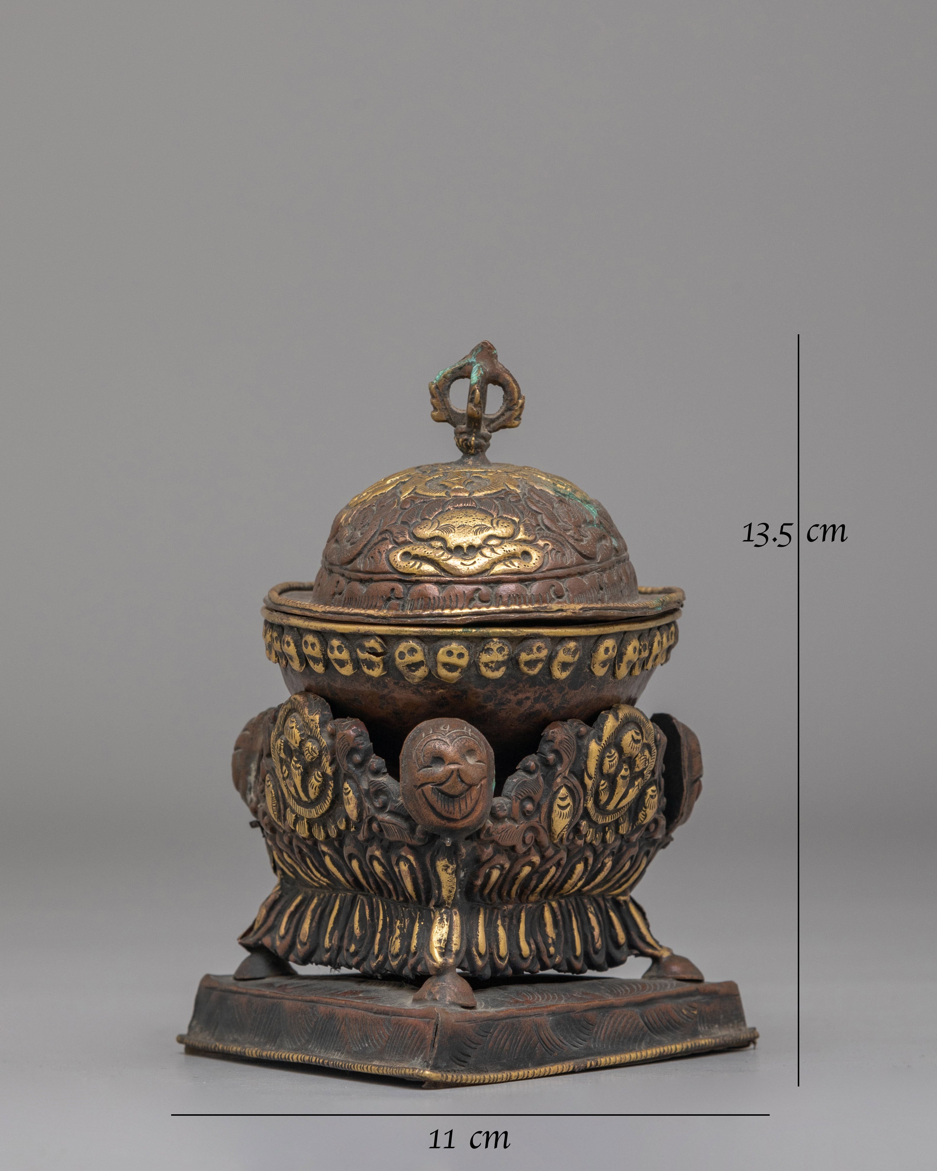 Sacred Tibetan Kapala | Handcrafted Ritual Skull Cup