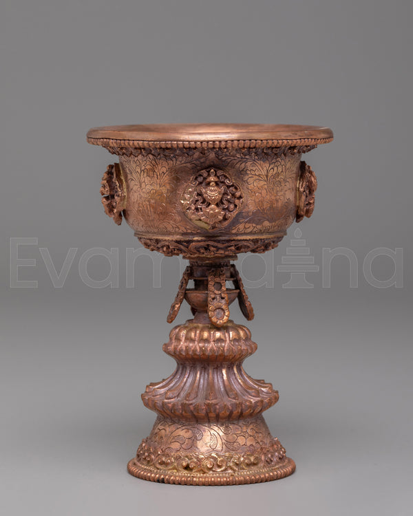 Copper Butter Lamp for Offering | Symbol of Wisdom