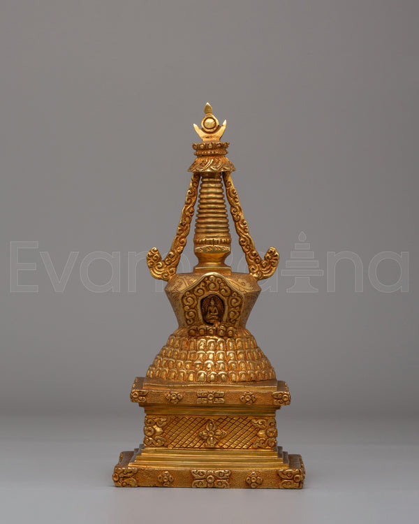 Traditional Tibetan Altar Stupa | Lotus Blossom Design