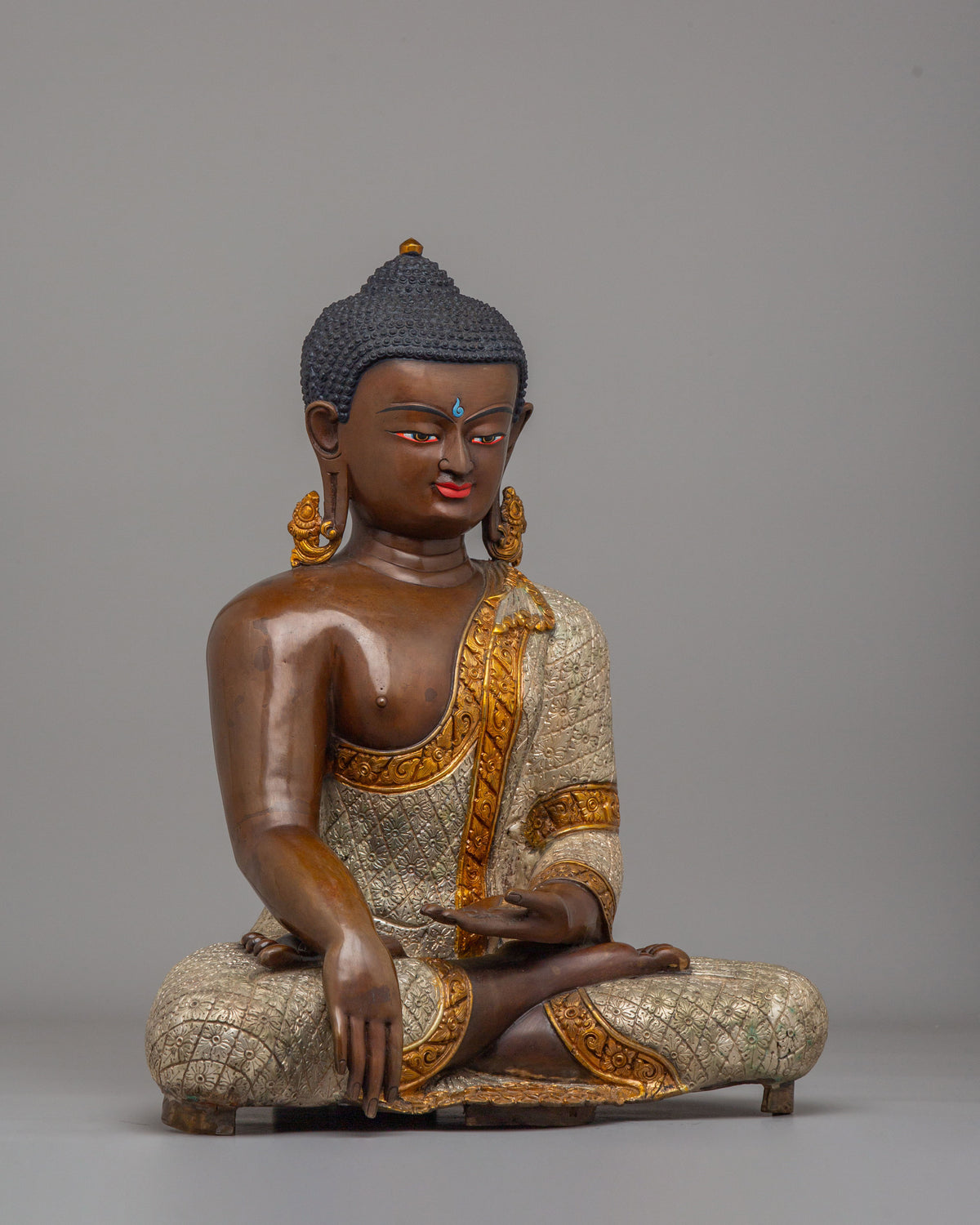 Shakyamuni Buddha Enlightenment Figure | Traditional Tibetan Buddhist Artwork