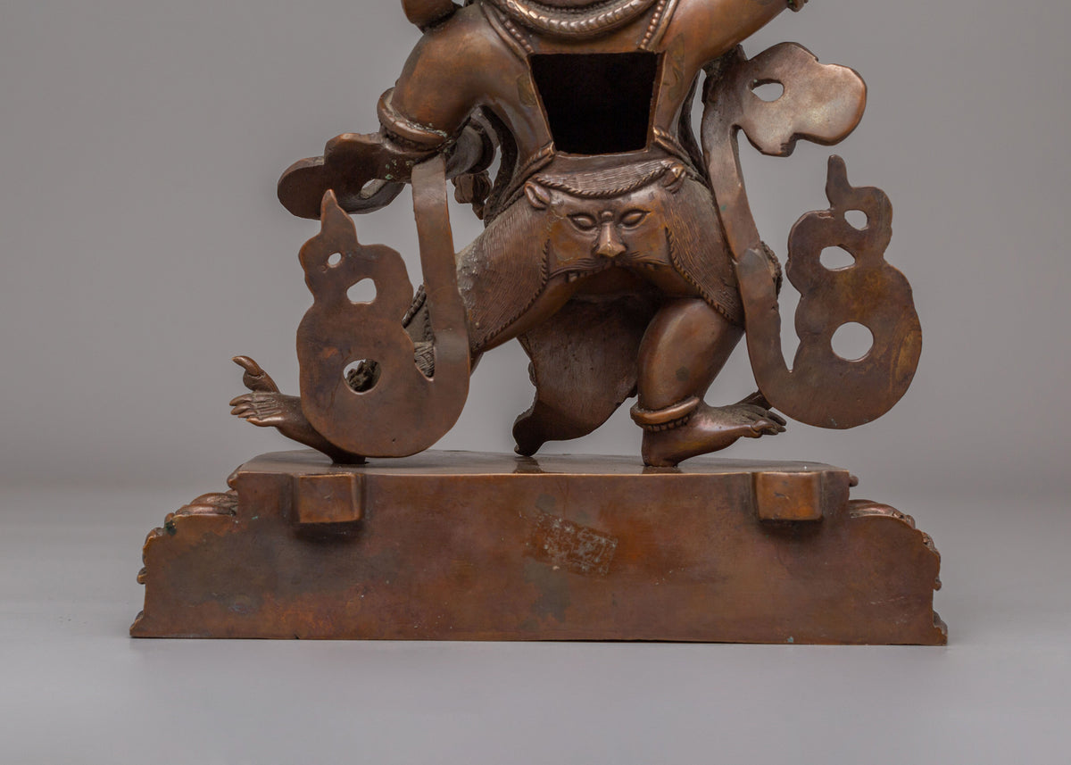 Sacred Himalayan Vajrapani Meditation Statue | Handcrafted Oxidized Copper Vajrapani