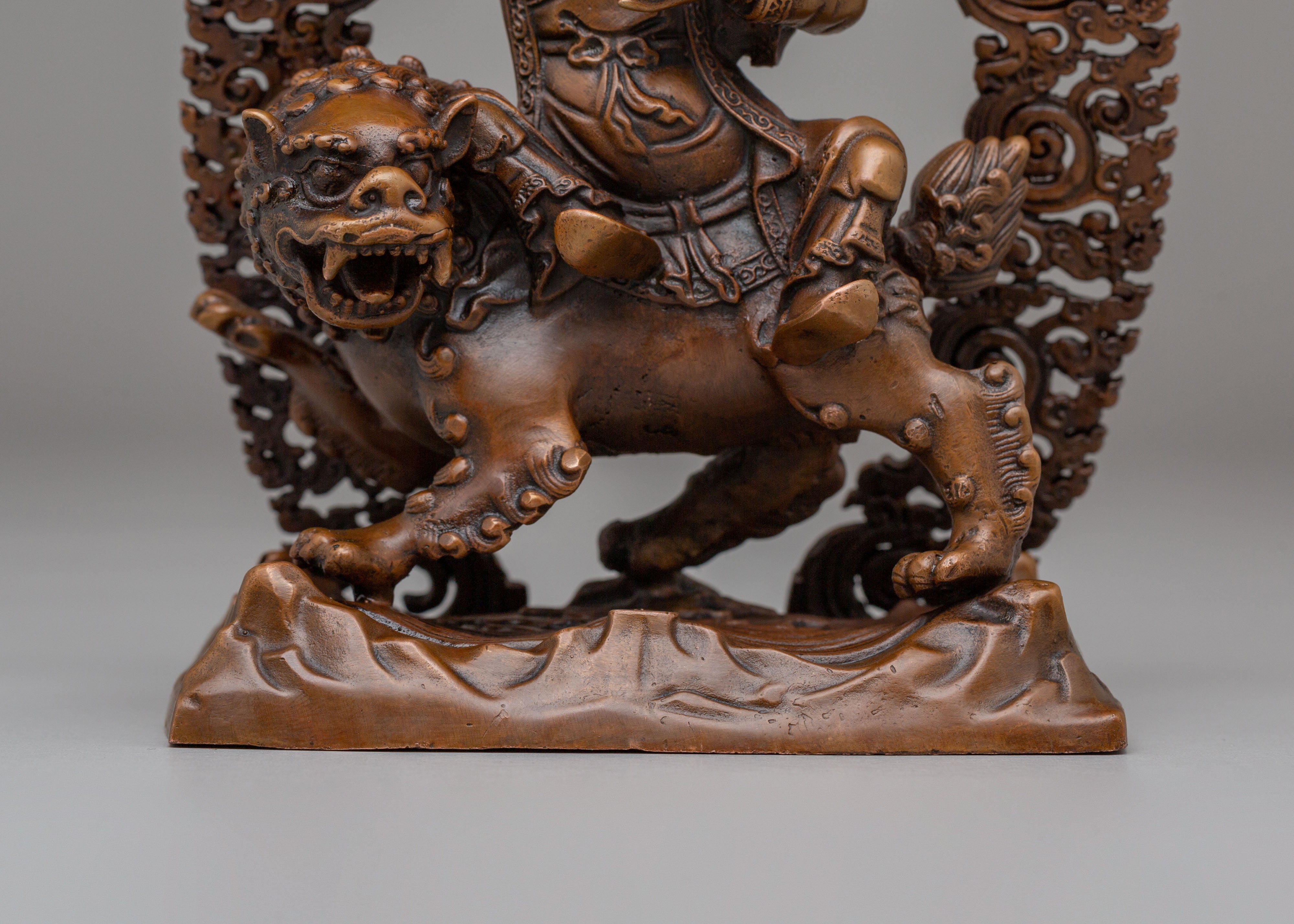 Handmade Three Nyingma Protectors | Rahula Dorje Legpa Ekajati Statue