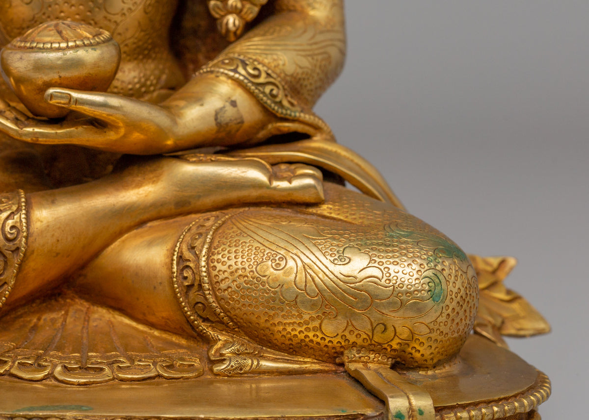 Tathagata Shakyamuni Buddha Statue | Gold Plated Buddhist Sculpture