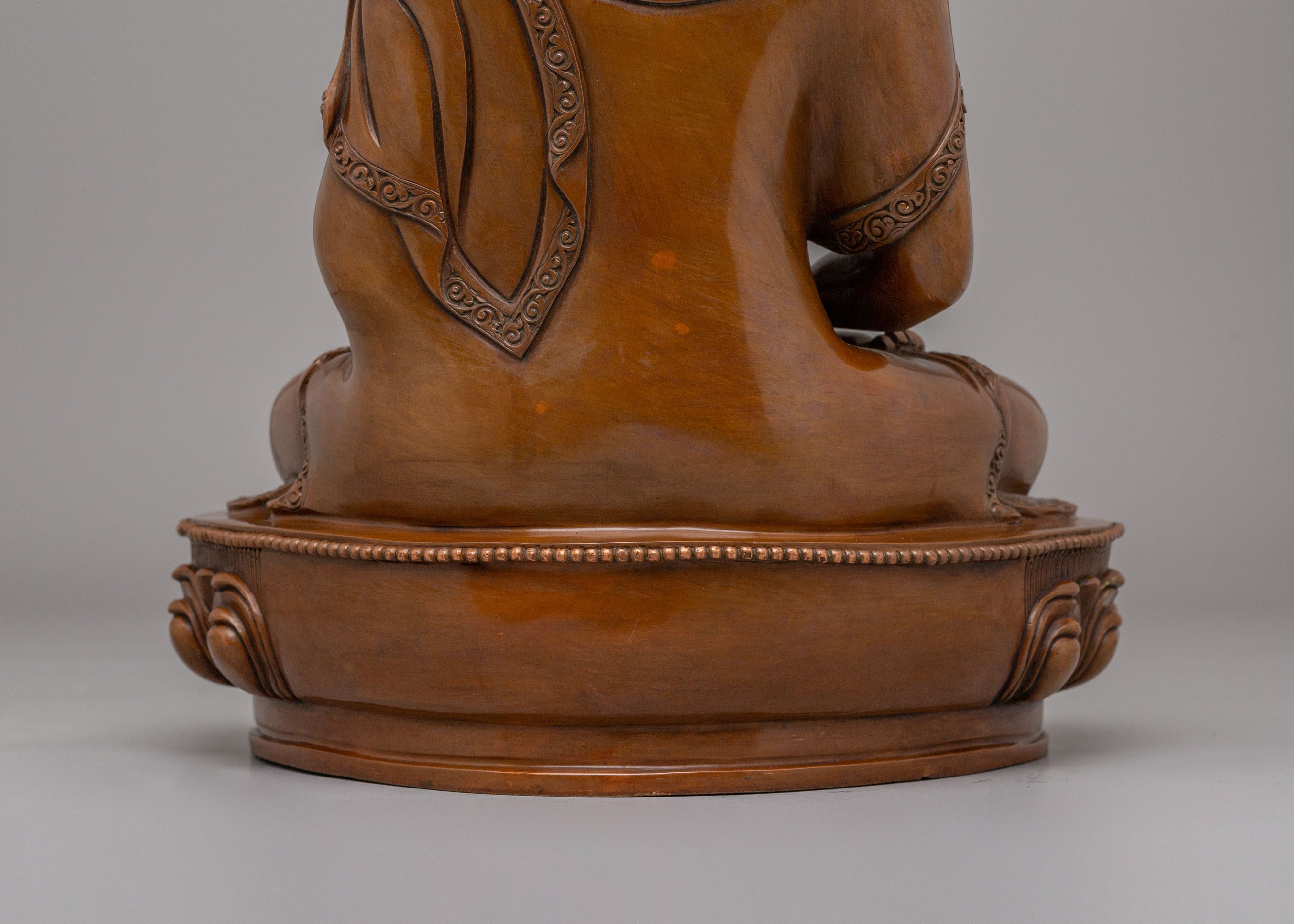 Tibetan Amitabha Sculpture for Wisdom | Handmade Buddha Statue for Meditation