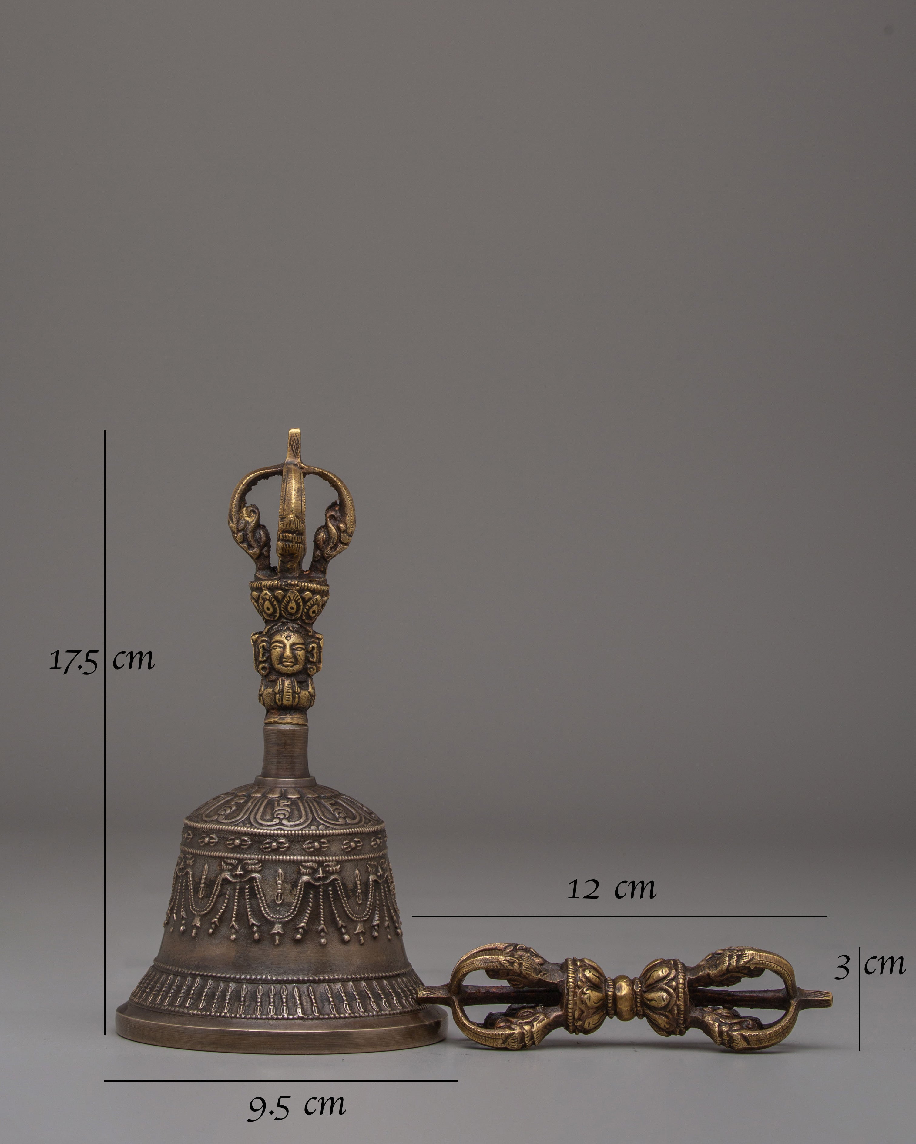 Traditional Buddhist Vajra and Bell Set | Handcrafted Tibetan Ritual Tools