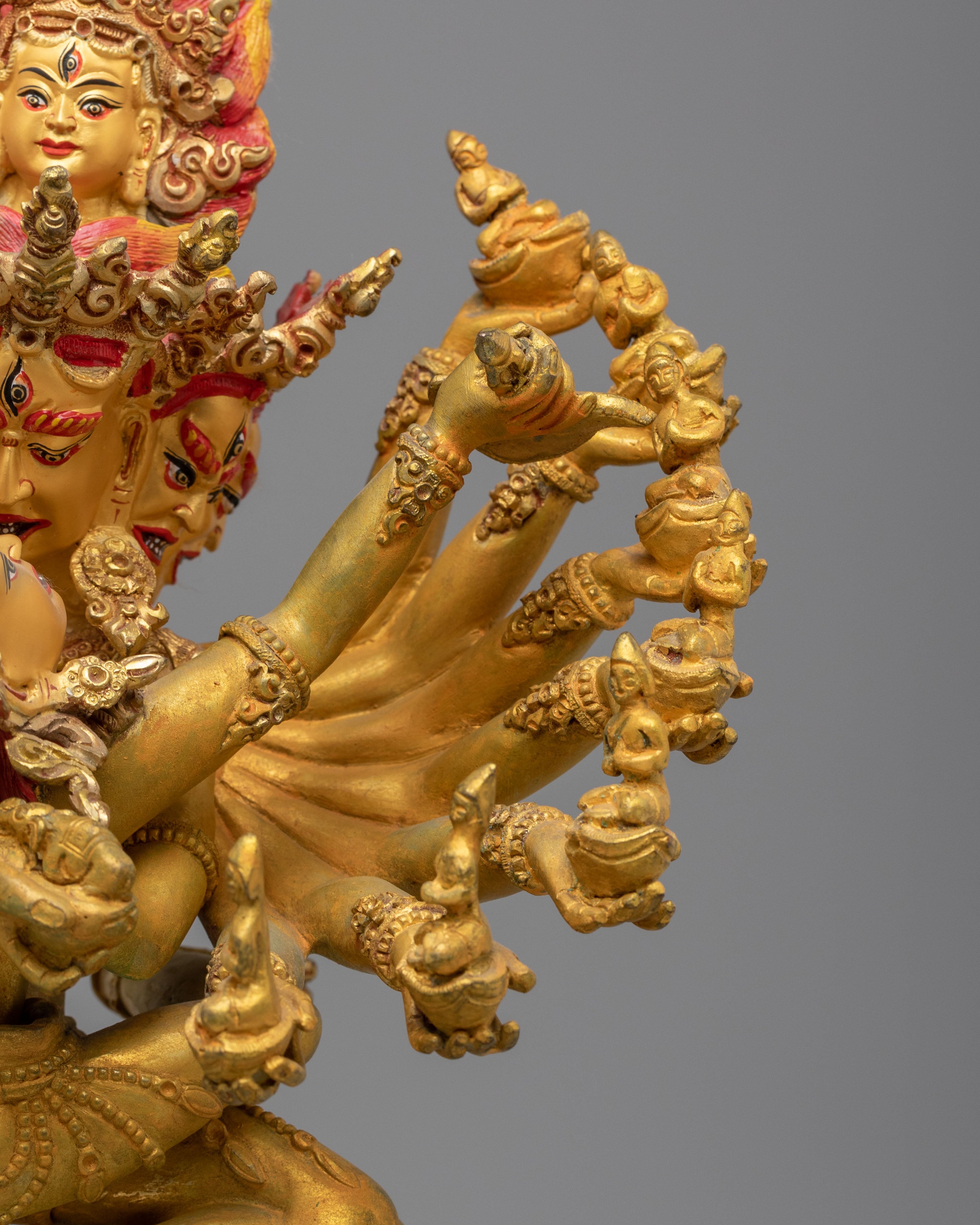 Hevajra With Consort Statue | Vajrayana Tantric Deity Sculpture