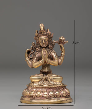 Handcrafted Chenrezig Statue Of Compassion | Tibetan Avalokiteshvara