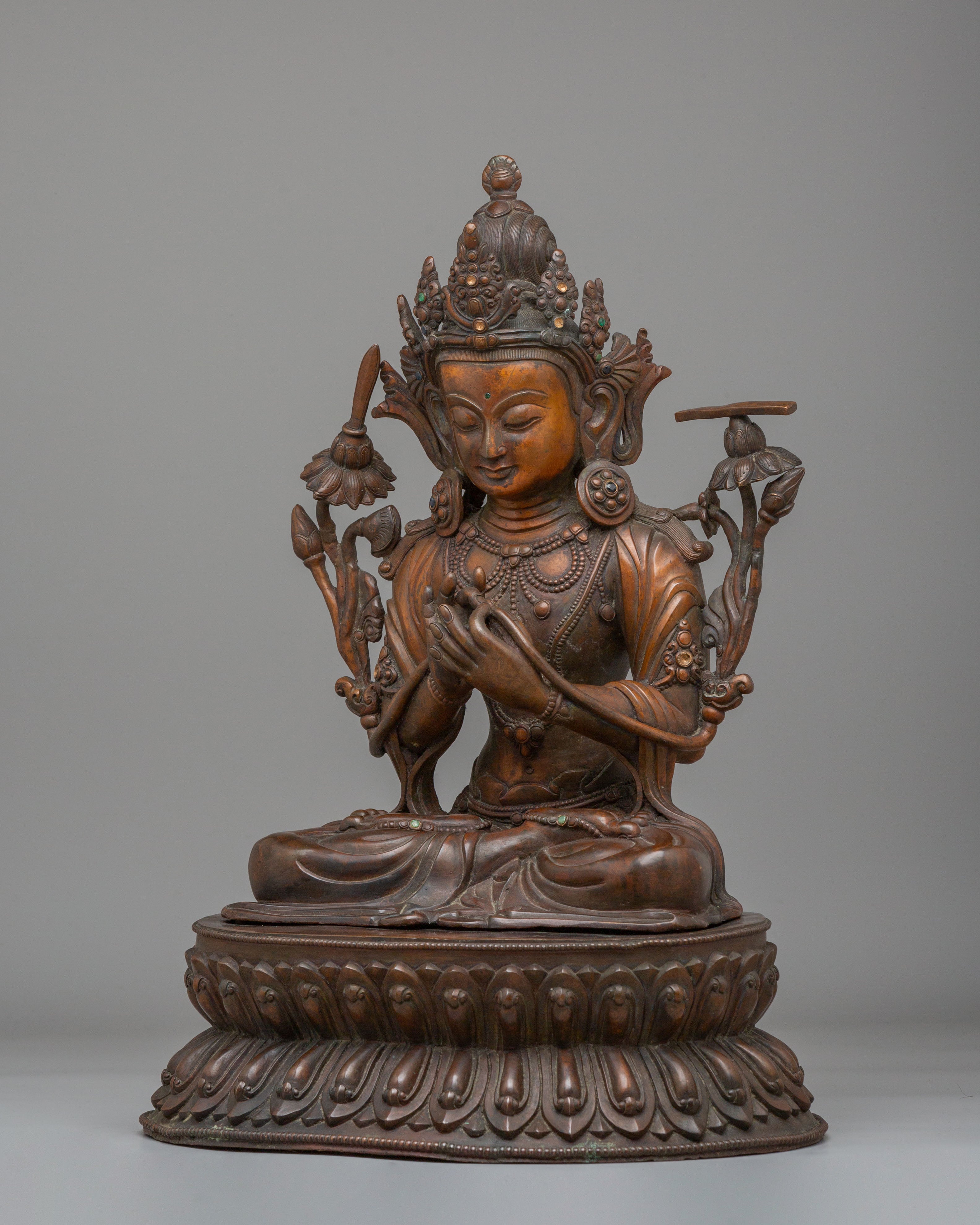 Handcrafted Himalayan Tikshna Manjushri Sculpture | Spiritual Home Decor