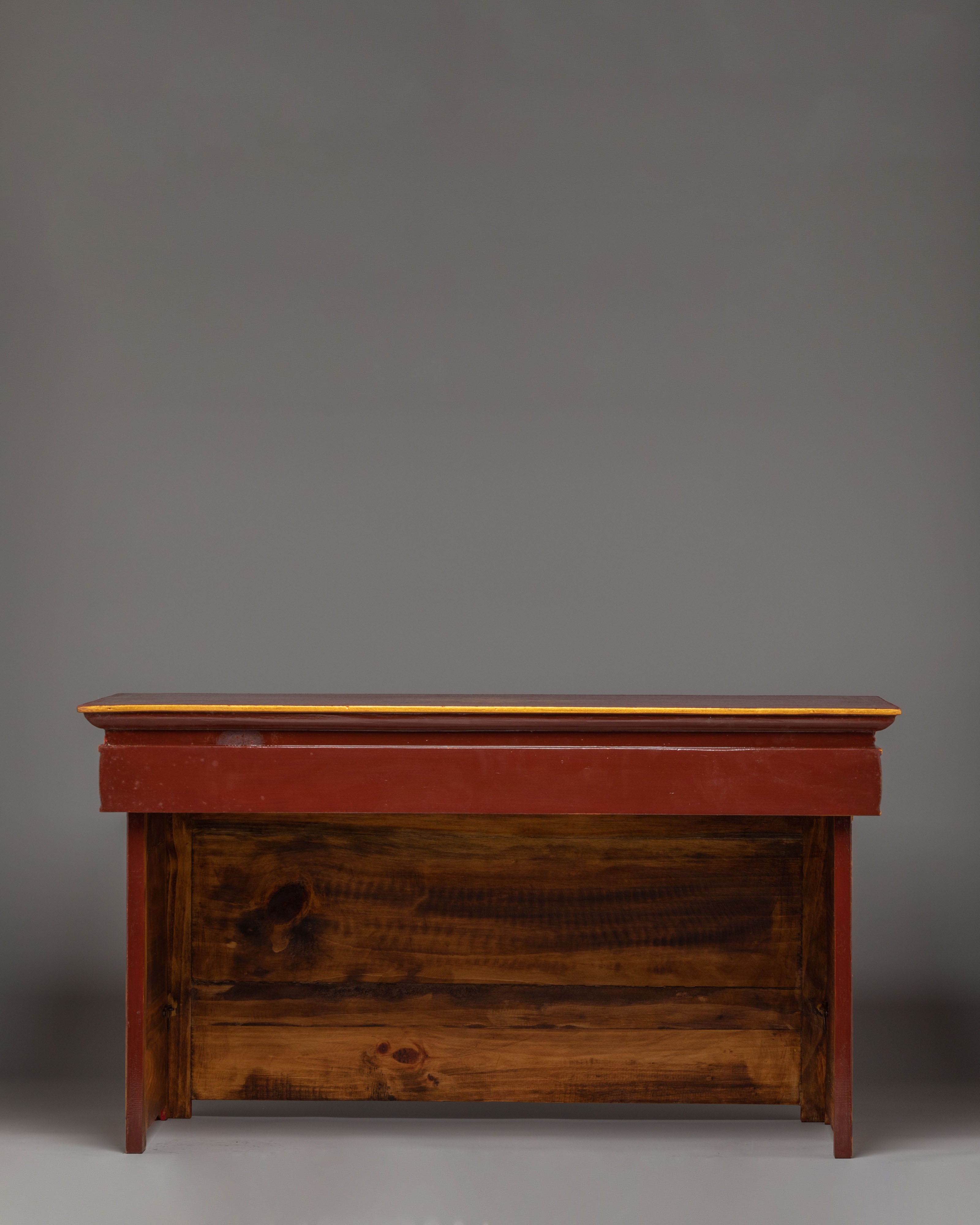 Handcrafted Wooden Folding Table | Tibetan Buddhist Altar Furniture