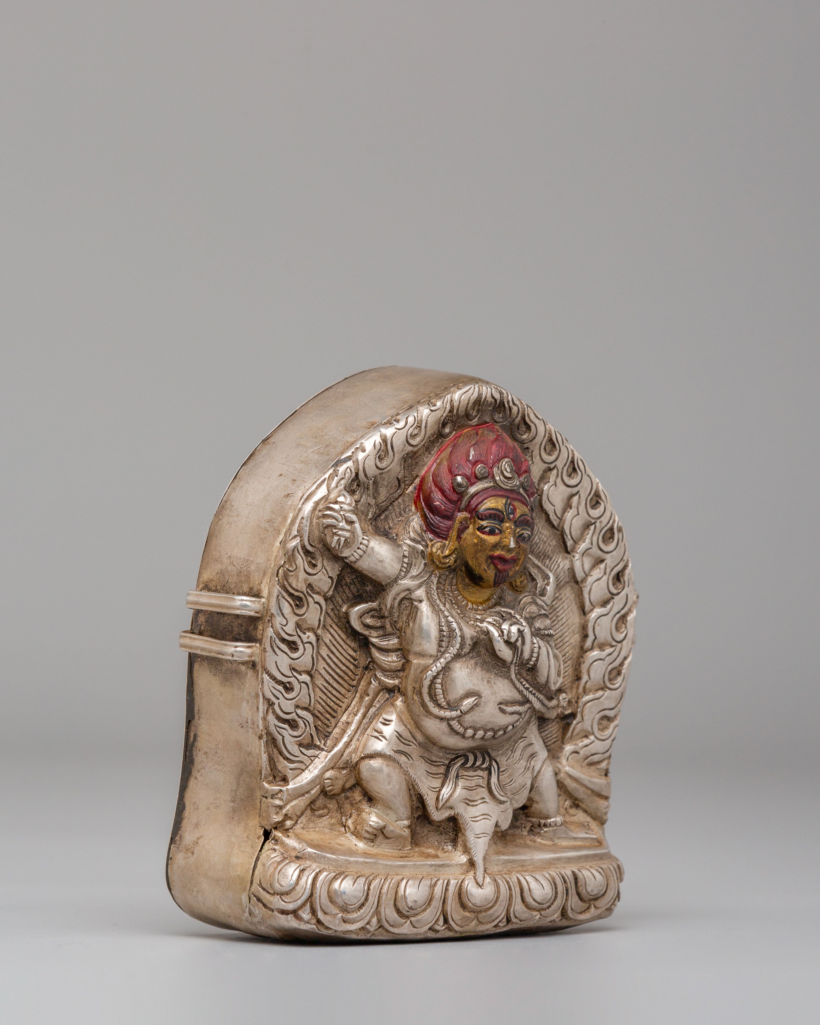 Traditional Vajrapani Ghau Box | Vajrapani Protection Symbol for Altar
