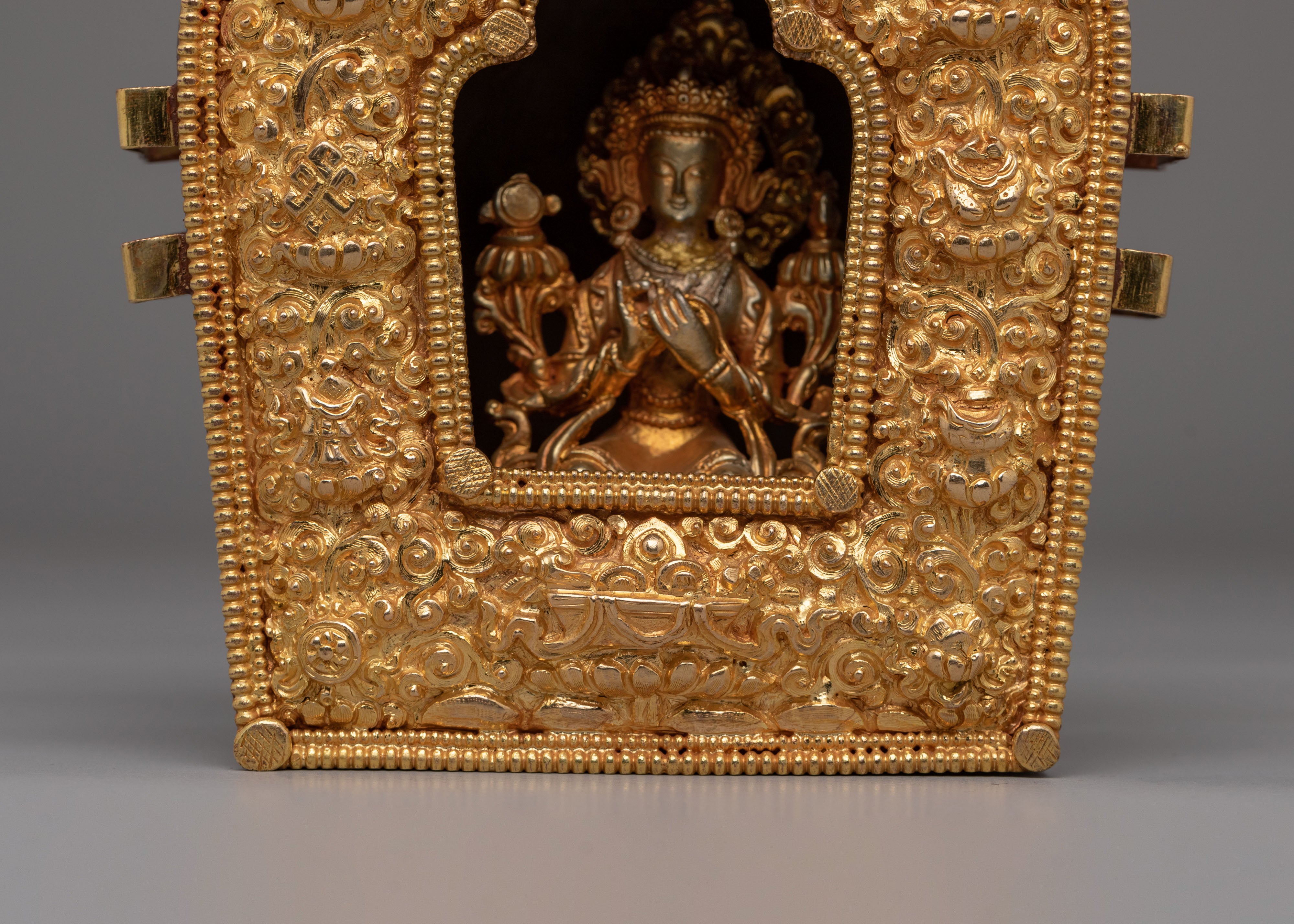 Spiritual Altar Ghau Box | Tibetan Copper Shrine