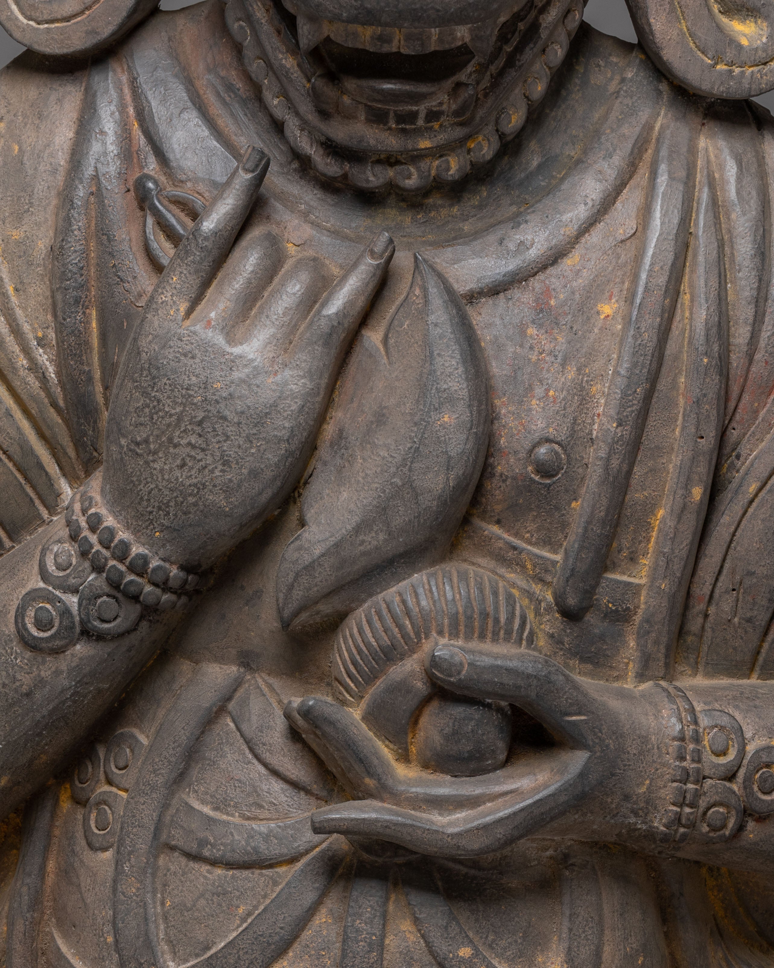 Mahakala Protective Deity Statue | Wooden Mahakala Statue for Home Decor