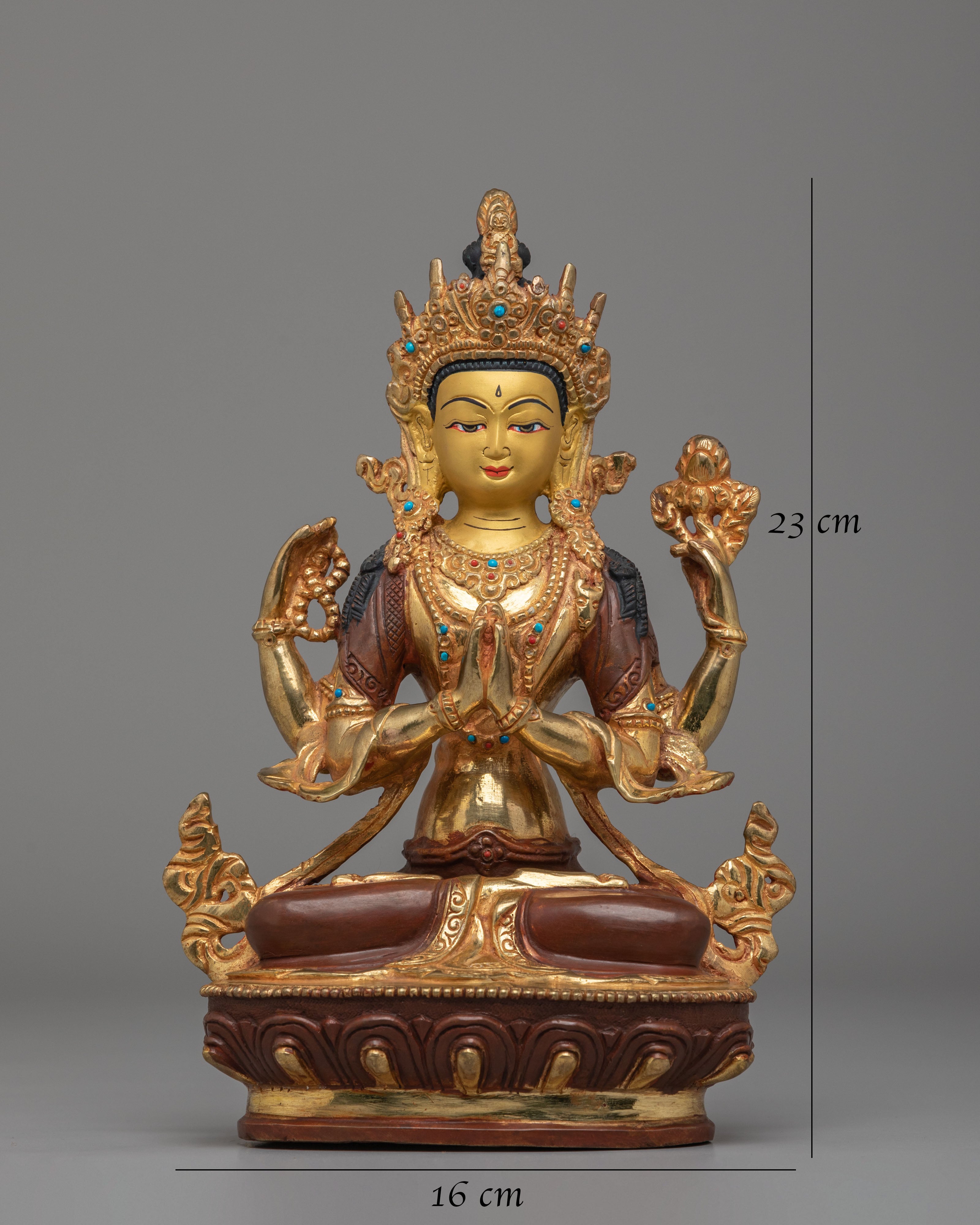 Handmade Chenrezig Deity Statue | Tibetan Bodhisattva of Compassion