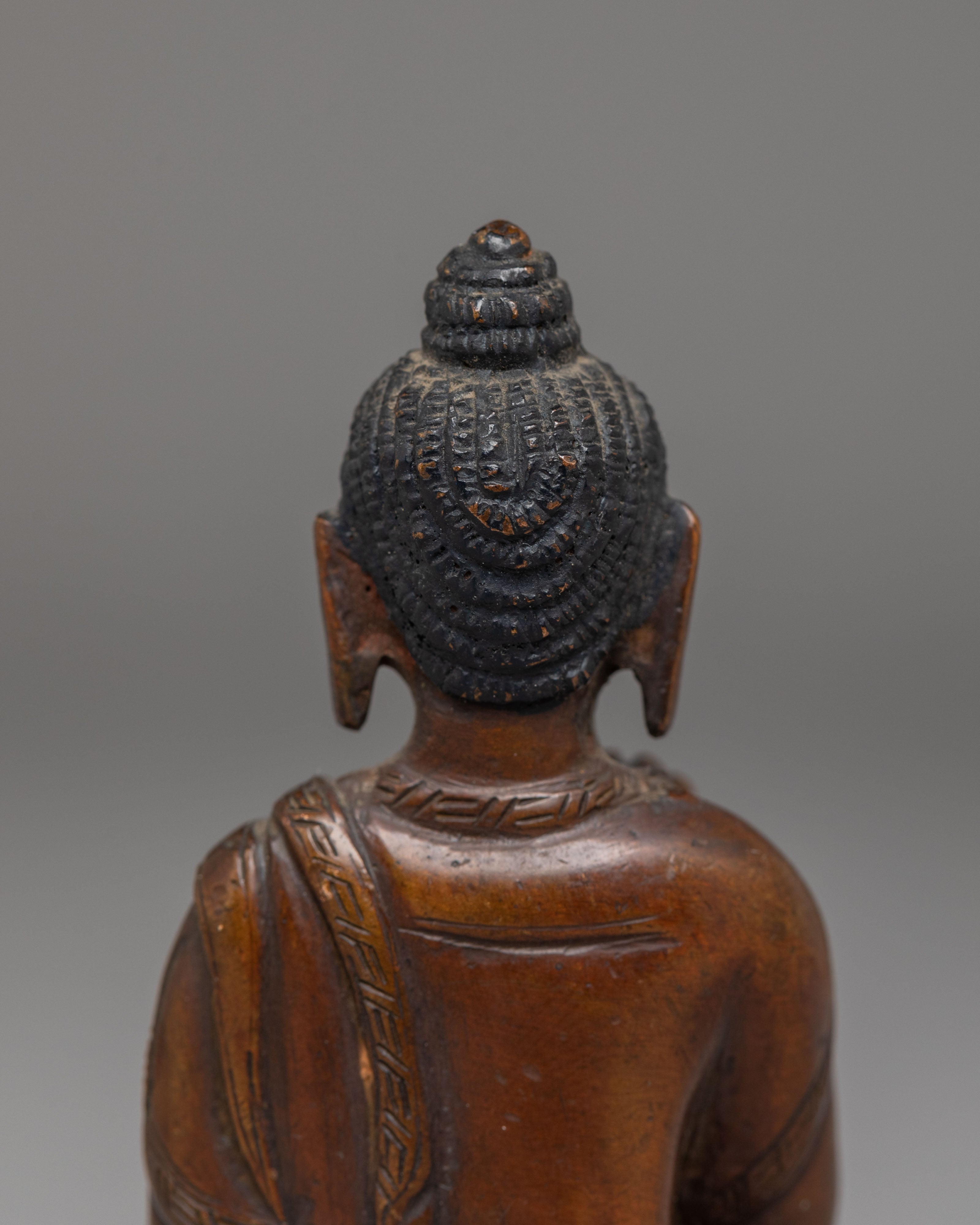 Handcrafted Oxidized Statue of Amogasiddhi for Dharma Decor