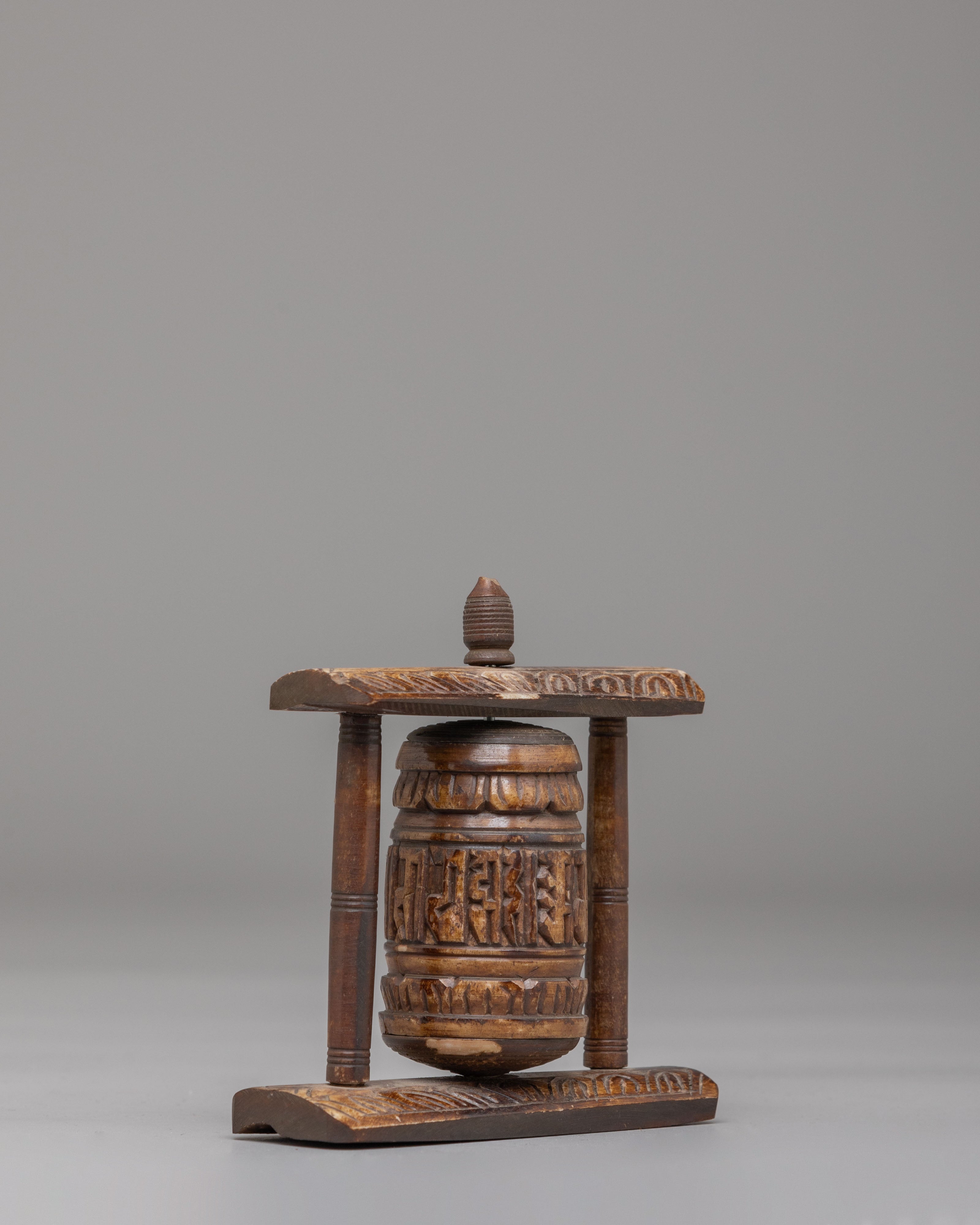 Buddhist Shrine Prayer Wheel | Tibetan Mantra Spinner
