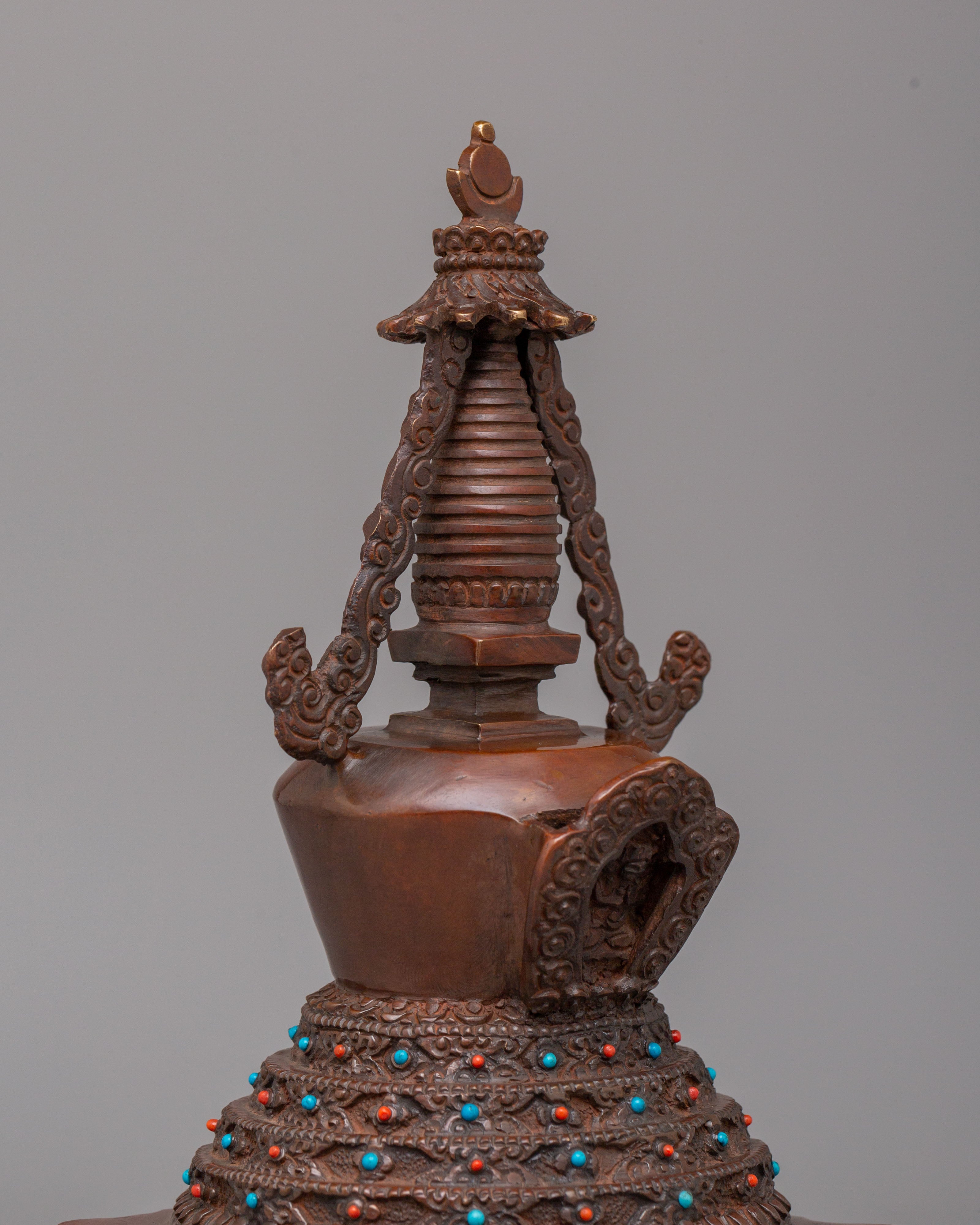 Handmade Lotus Blossom Stupa for Altar | Sacred Home Decor