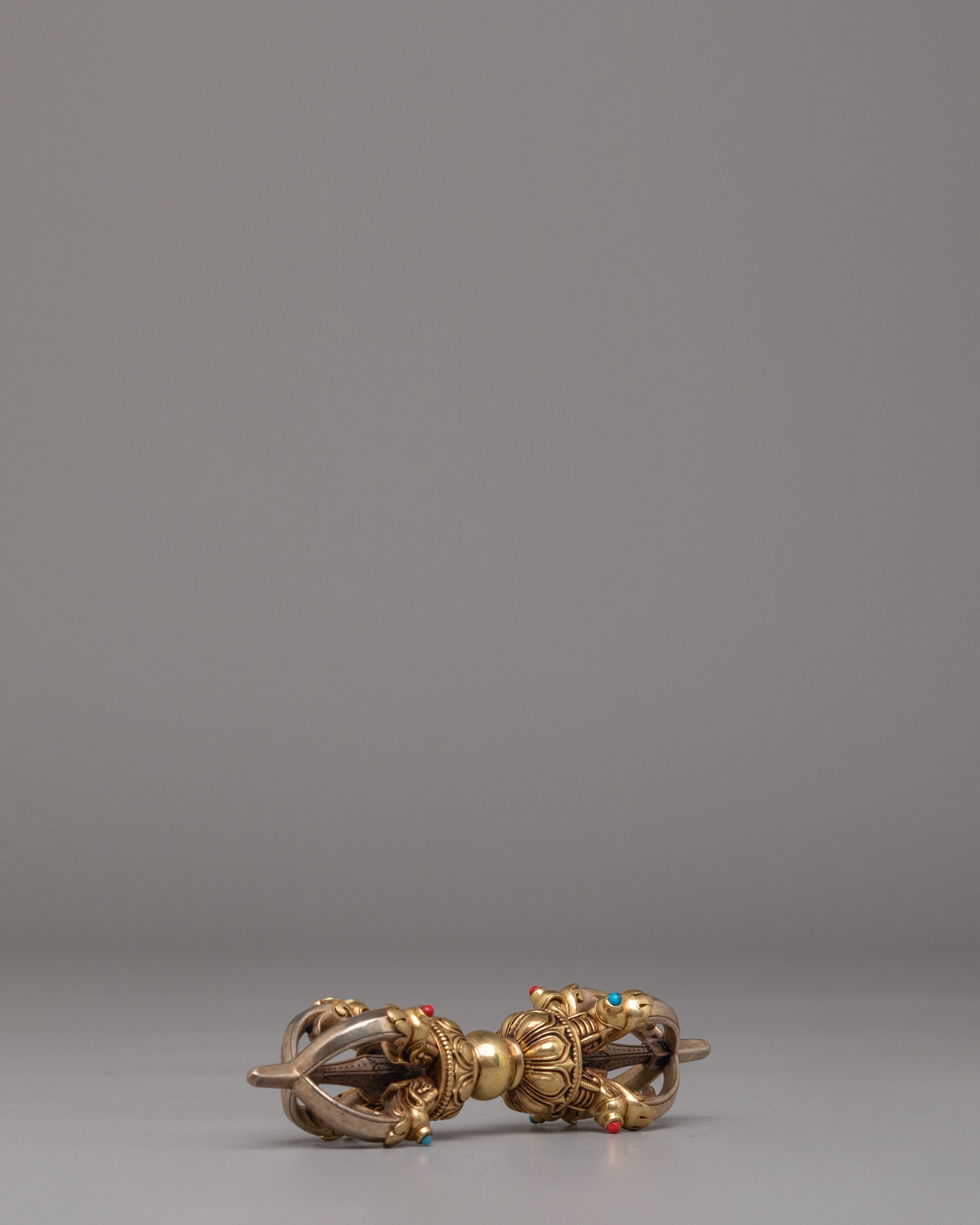 Traditional Tibetan Ritual Bell and Vajra Set | Handcrafted Altar Tools