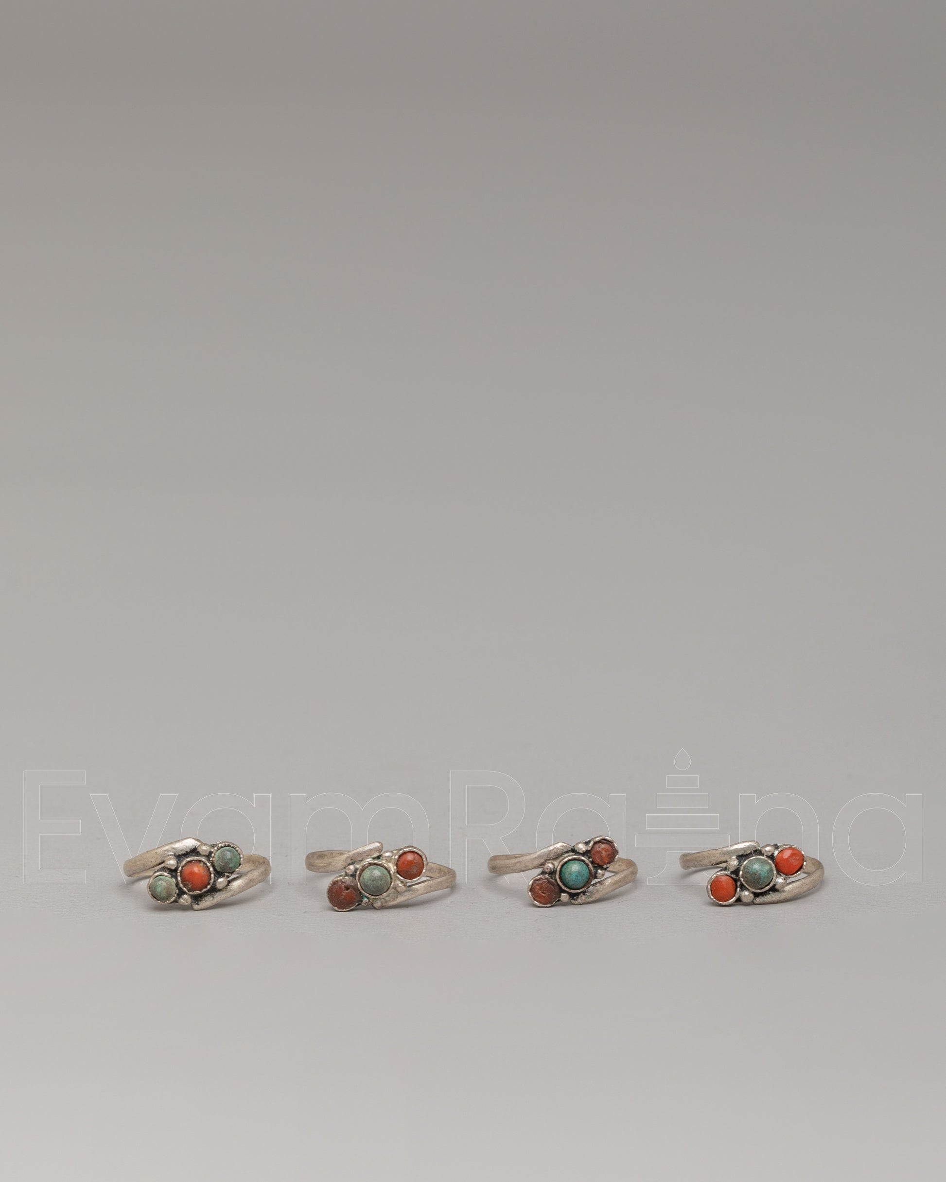 Silver Stone Ring Set 