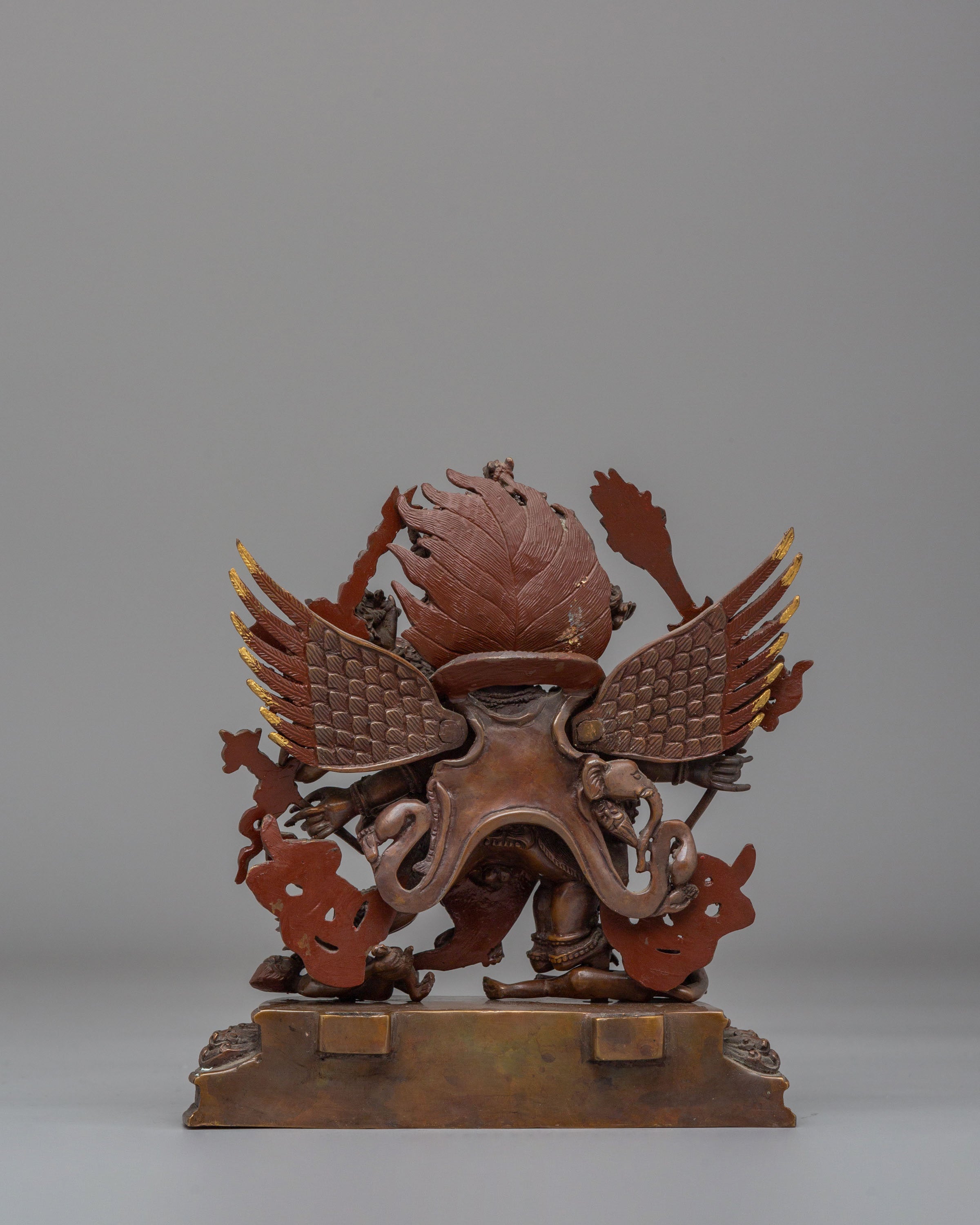 Handcrafted Hayagriva Statue | Traditional Oxidized Copper Artwork