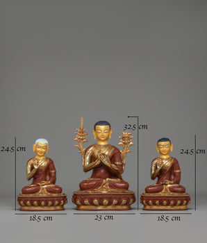 Tsongkhapa Statue Set: The Founders of Gelug School